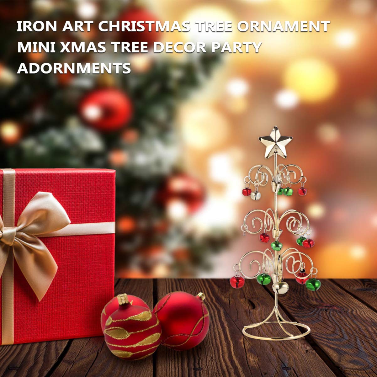BESPORTBLE 1pc Wrought Iron Christmas Tree - Elegant Office & Hotel Decor, Miniature Xmas Tree for Desk, Workstation & Holiday Display - Perfect for Home, Office, Hotel & Gift Giving