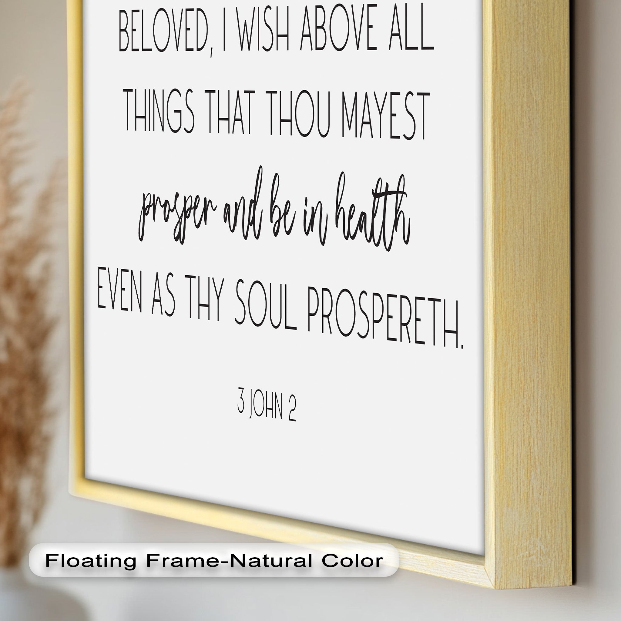 3 John 2 Bible Verse Wall Art - Christian Scripture Oil Painting for Home Decor & Church Gifts