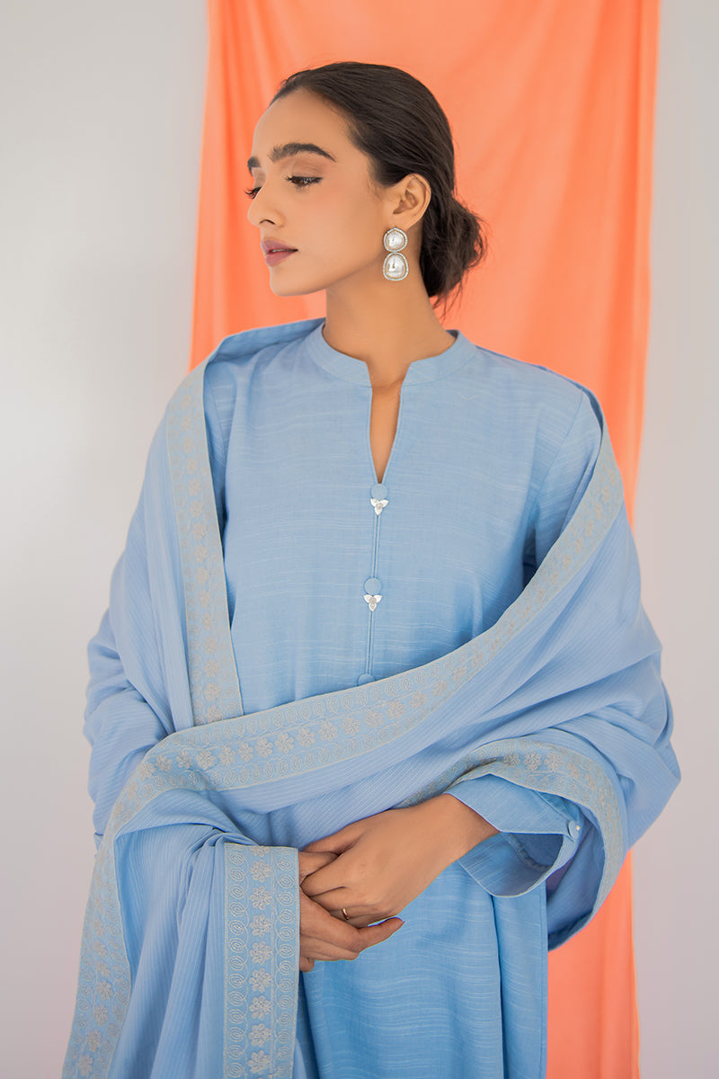 Stylish INSIGNIA BLUE 2-Piece Set (Shirt & Dupatta) for Women - Perfect for Weddings, Parties & Festive Occasions