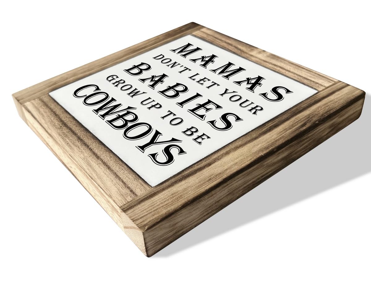 Inspirational Wooden Signs - Baby Boy Nursery Decor, Wood Plaques for Desk & Home, Newborn Son Gift, Rustic Table Art for Bedroom - Perfect for Cowboys Theme Nursery & Western Home Décor