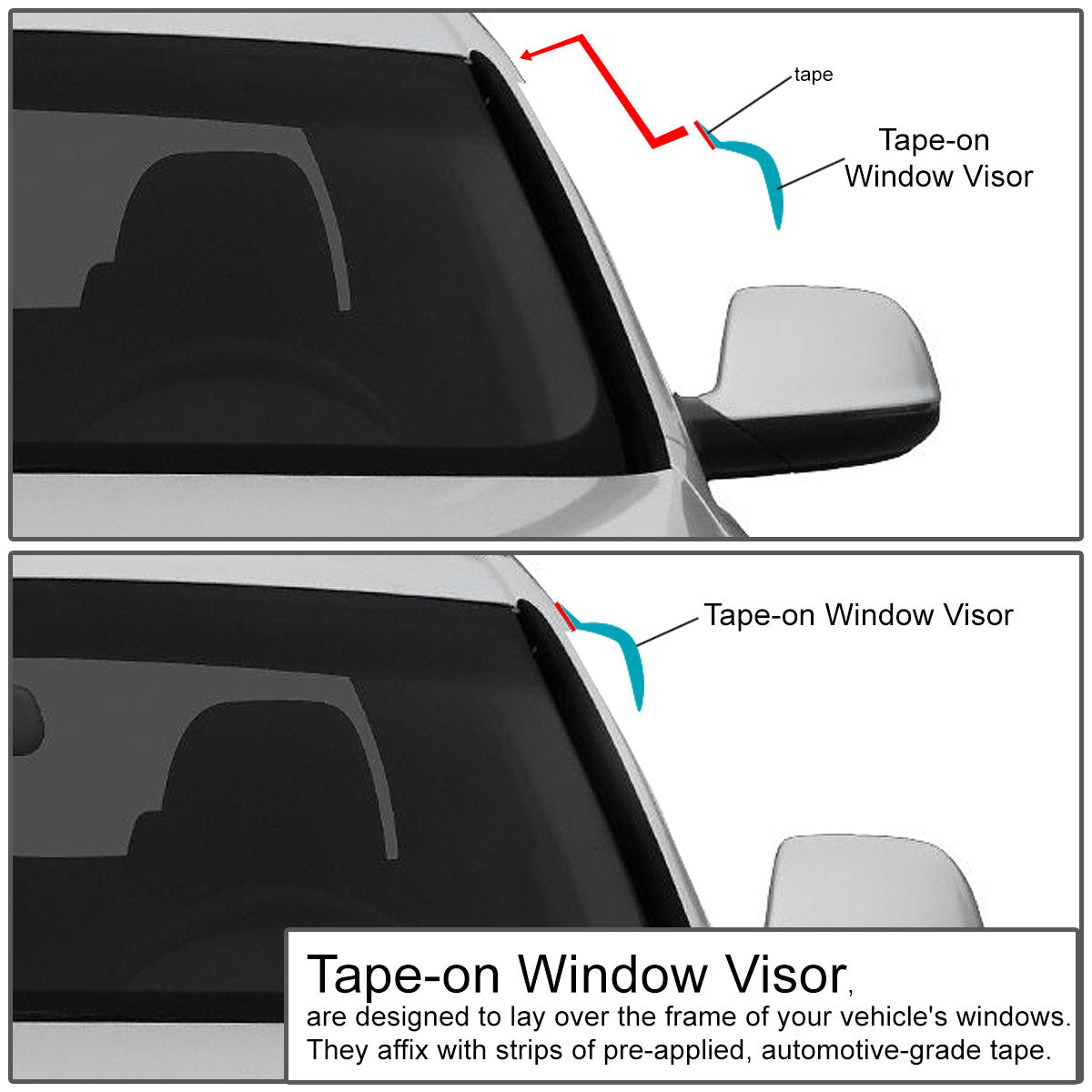 06-13 Chevy Impala Window Deflectors - Premium Car Window Visors & Rain Guards for Weather Protection - Perfect for Rainy Days & Highway Driving
