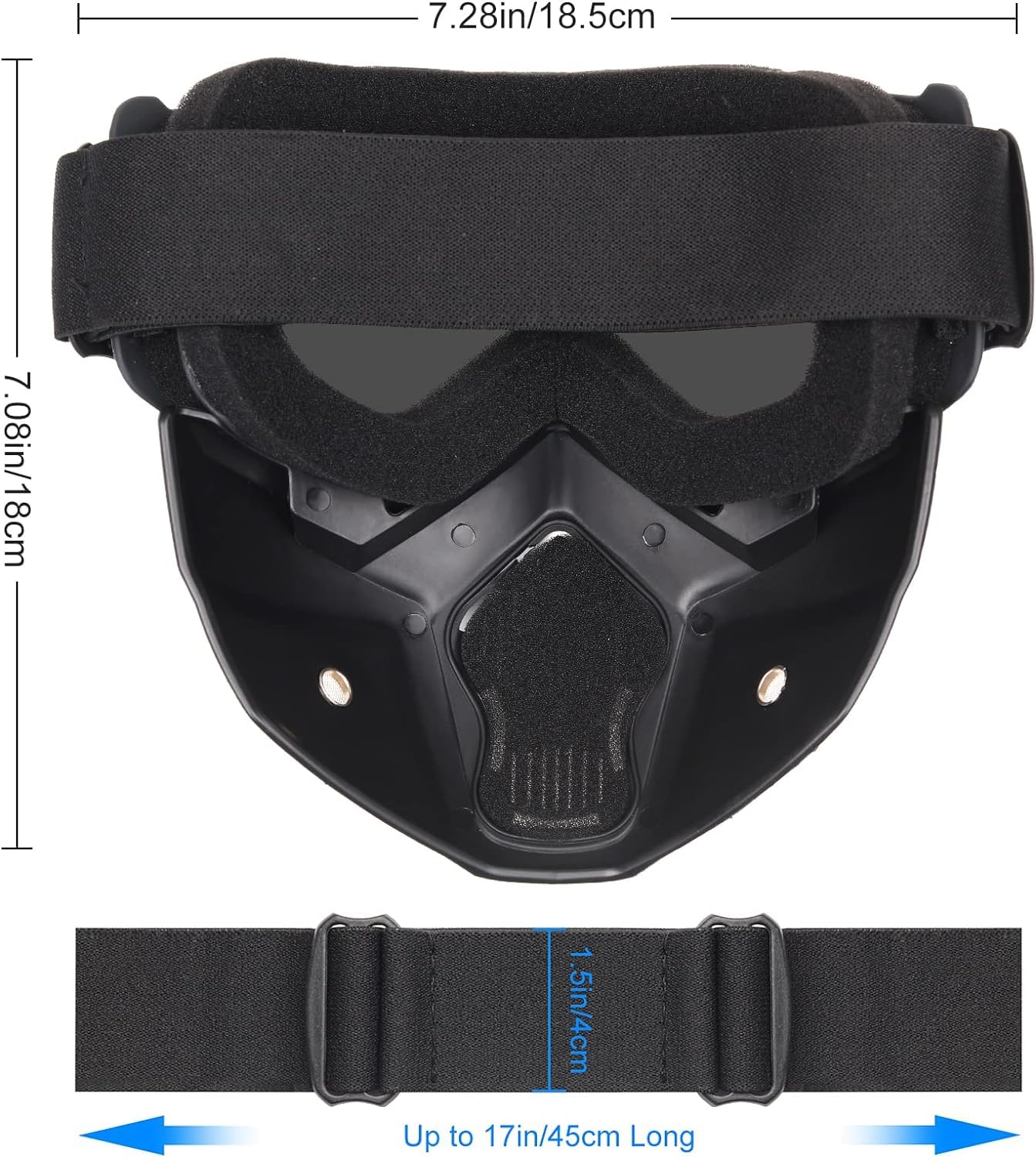 Bvawtrs Tactical Airsoft Mask & Helmet Set - Full Face Protection with Detachable Goggles, NVG Mount & Side Rail - Perfect for Airsoft Games, Paintball, and Military Simulation Training