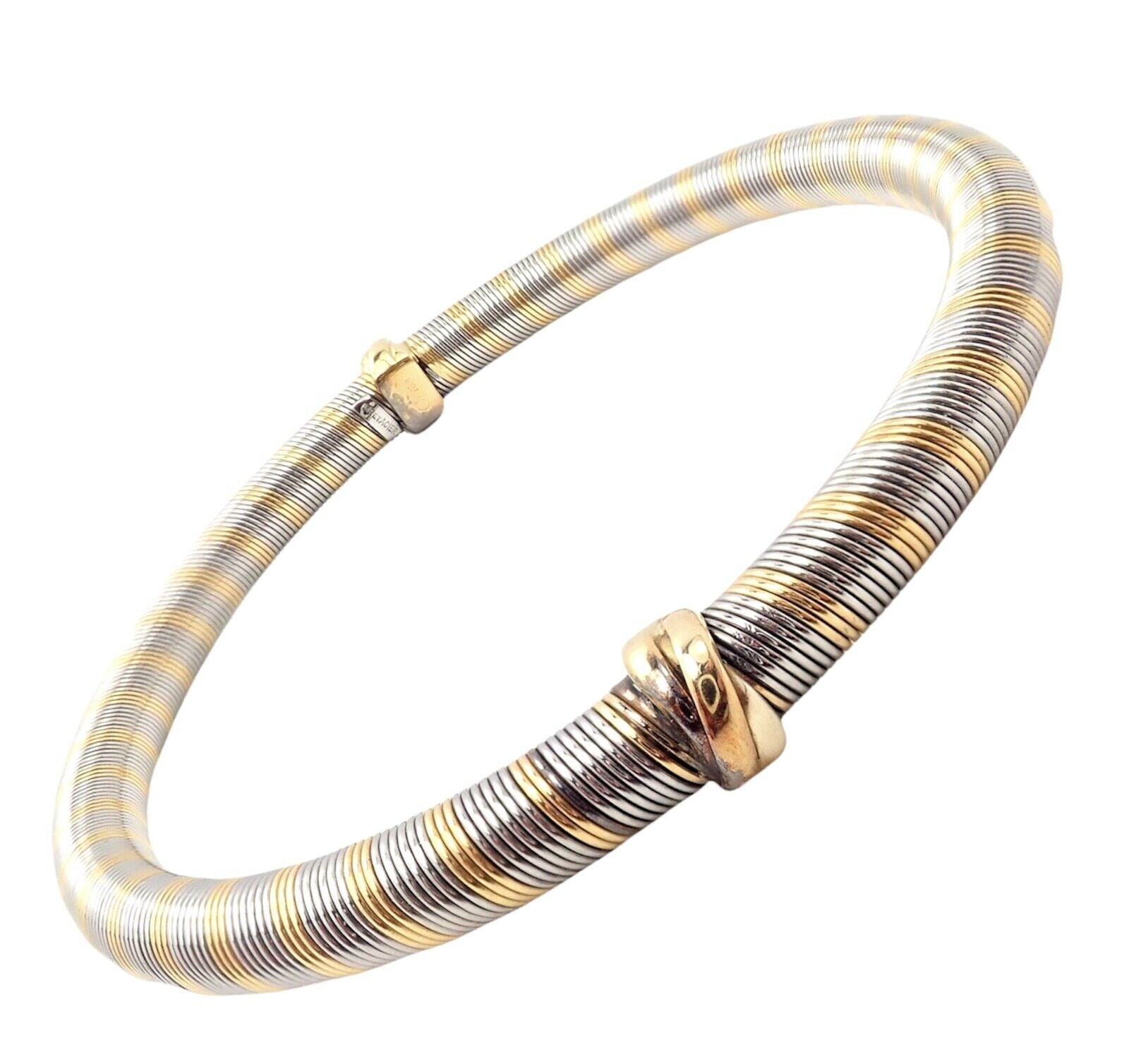 Authentic Vintage Cartier Trinity Bracelet - 18k Yellow Gold & Steel Bangle for Women | Luxury Jewelry Gift for Anniversary, Birthday & Special Occasions