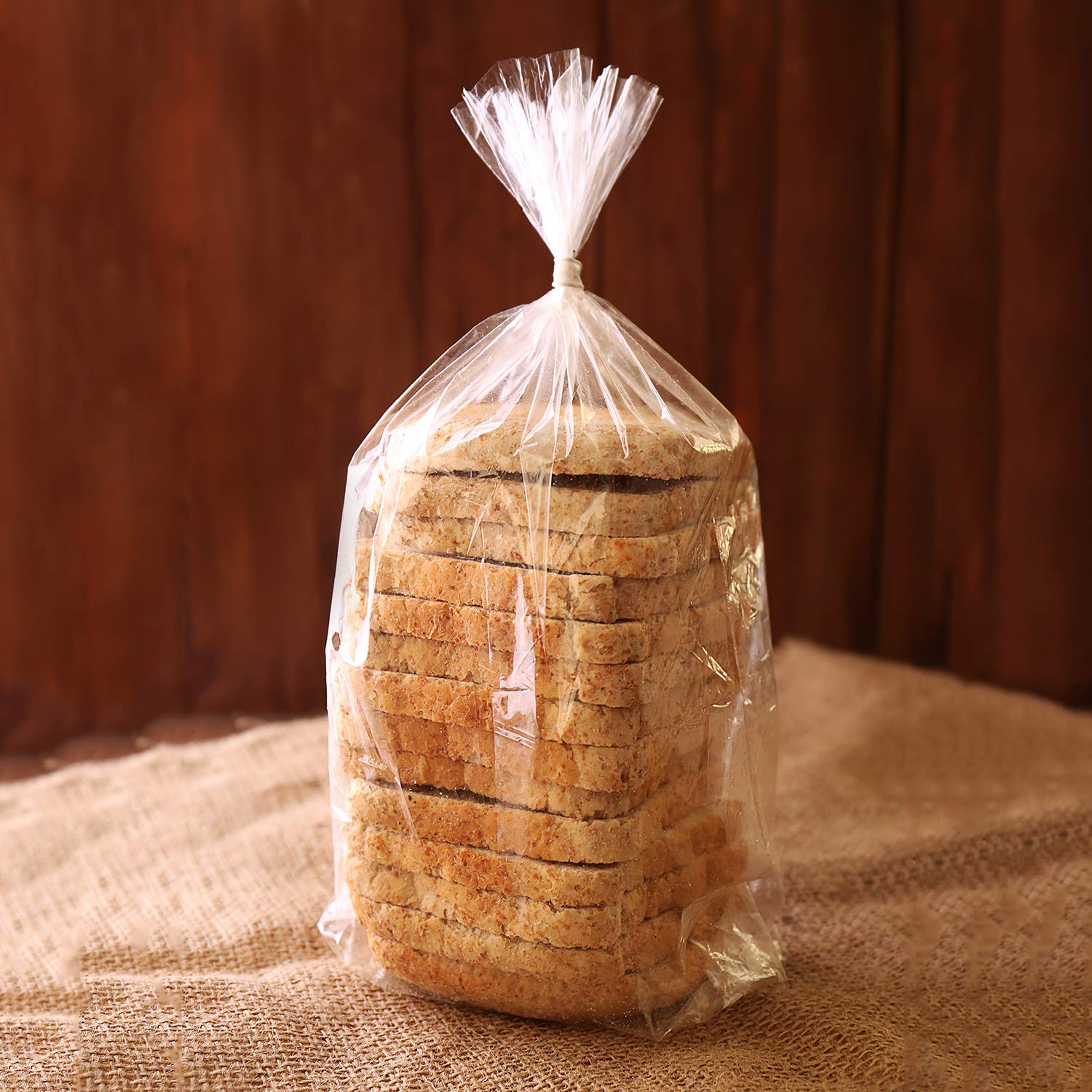 50 Pack Clear Bread Bags for Homemade Bread - 18x4x8 Inches Loaf Bags with Twist Ties | Perfect for Bakery, Bread Storage & Gift Packaging