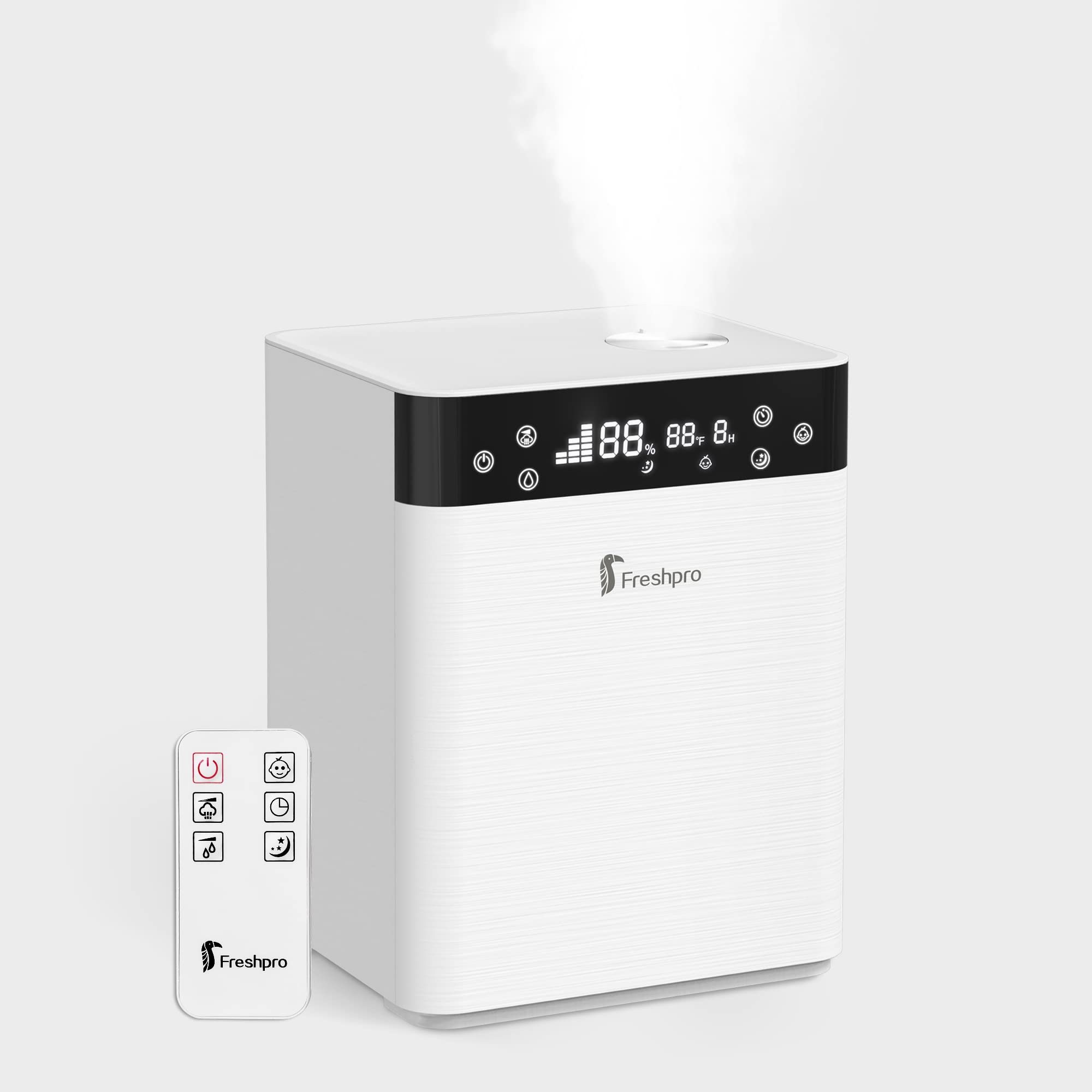 4.5L Top Fill Cool Mist Humidifier for Large Bedroom & Home - Quiet Ultrasonic Humidifier with Humidity Sensor, Auto Shut Off, Night Light & Sleep Mode - Perfect for Dry Air Relief, Baby Nurseries & Indoor Plants Care