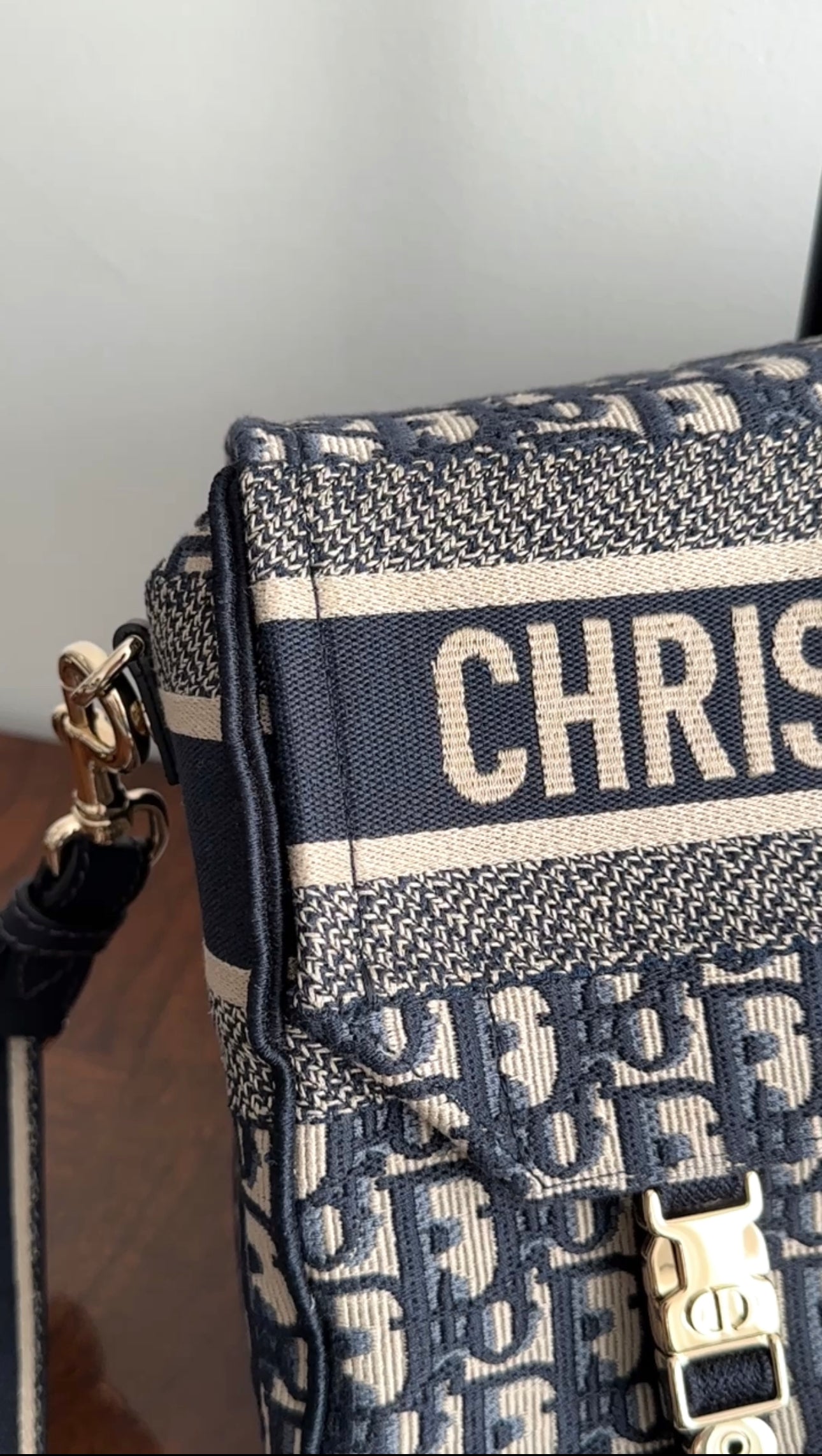 Christian Dior Navy Oblique Diorcamp Monogram Canvas Messenger Bag for Women - Luxury Designer Crossbody Bag for Work, Travel & Everyday Use