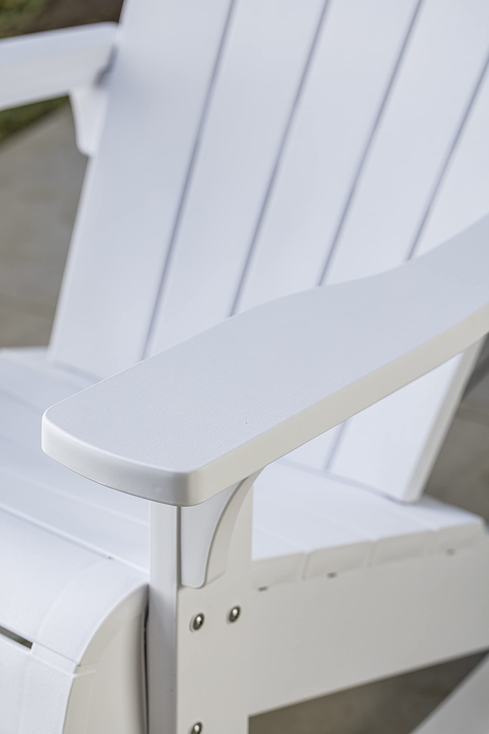 Keter Adirondack Rocker Resin Outdoor Patio Chair - Durable White Plastic Rocking Chair for Porch, Poolside & Fire Pit - Weather-Resistant Garden Seating for Backyard, Deck & Outdoor Relaxation