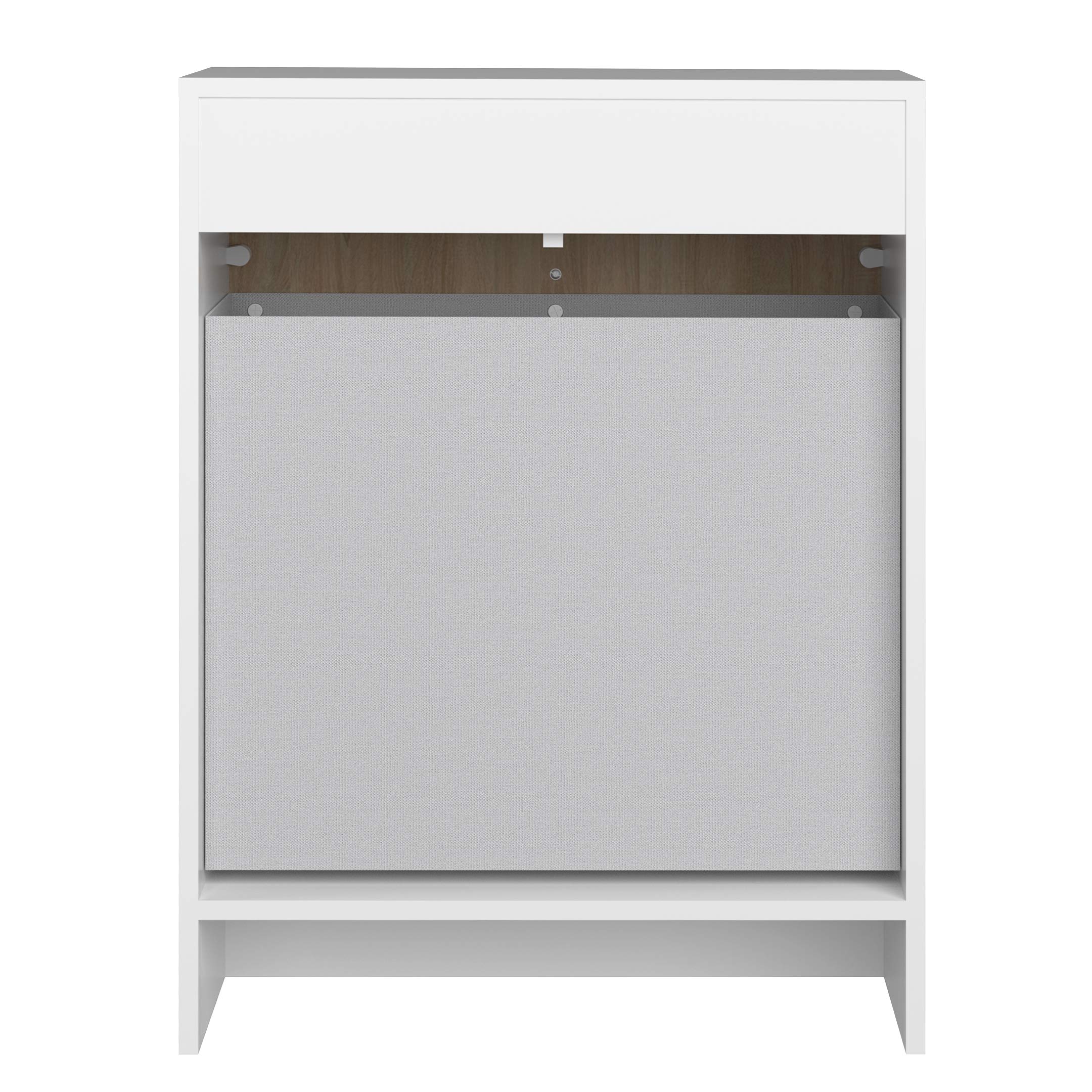 Symbiosis Bathroom Cabinet with Laundry Storage - Oak & White Finish - 60 x 81.5 x 29.6 cm - Space-Saving Bathroom Organizer for Small Spaces & Modern Homes