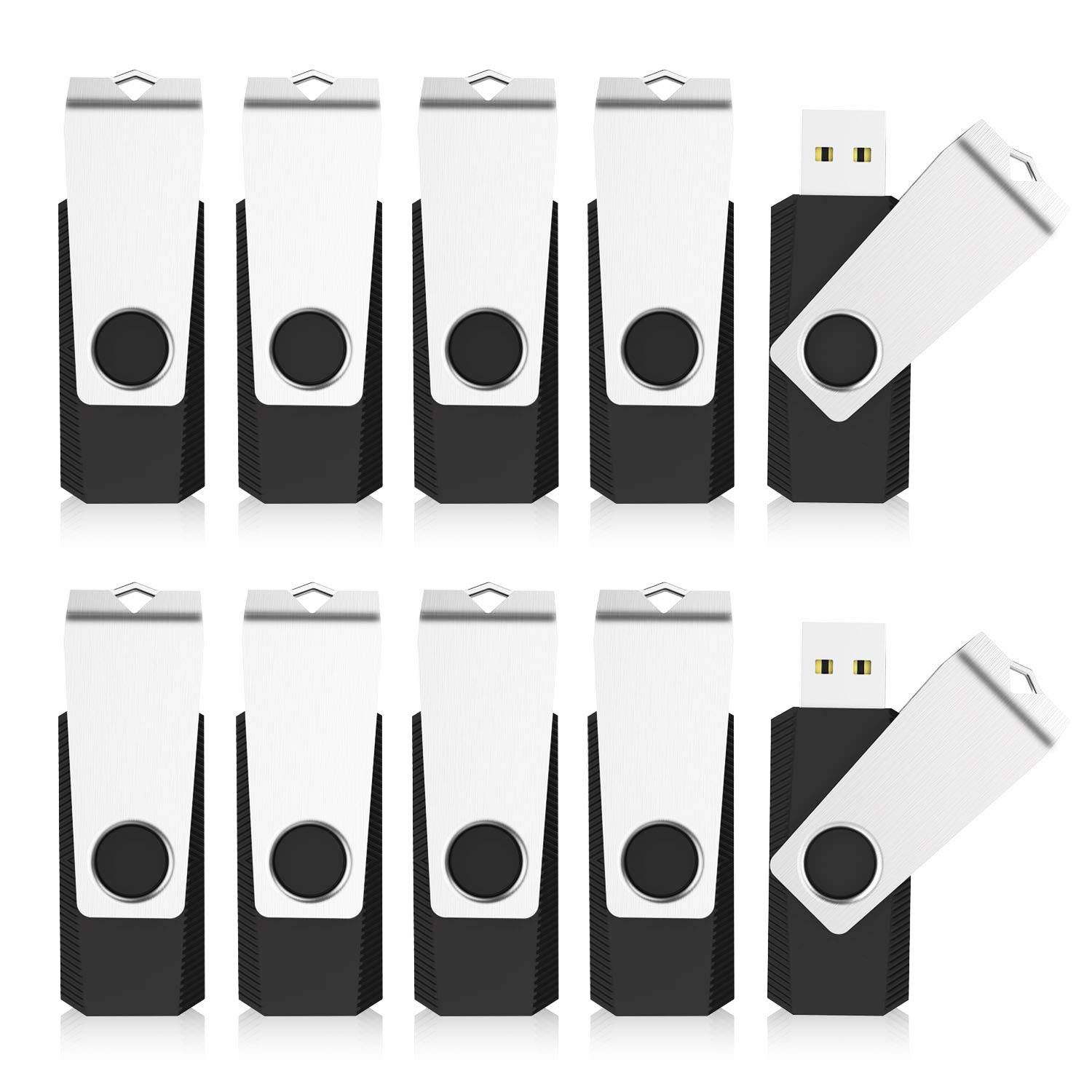 KEXIN 100-Pack 1GB USB Flash Drives Bulk - USB 2.0 Thumb Drives with Swivel Design (1GB, 100PCS, Black) - Perfect for Data Storage, School Projects, Business Promotions & Bulk Distribution