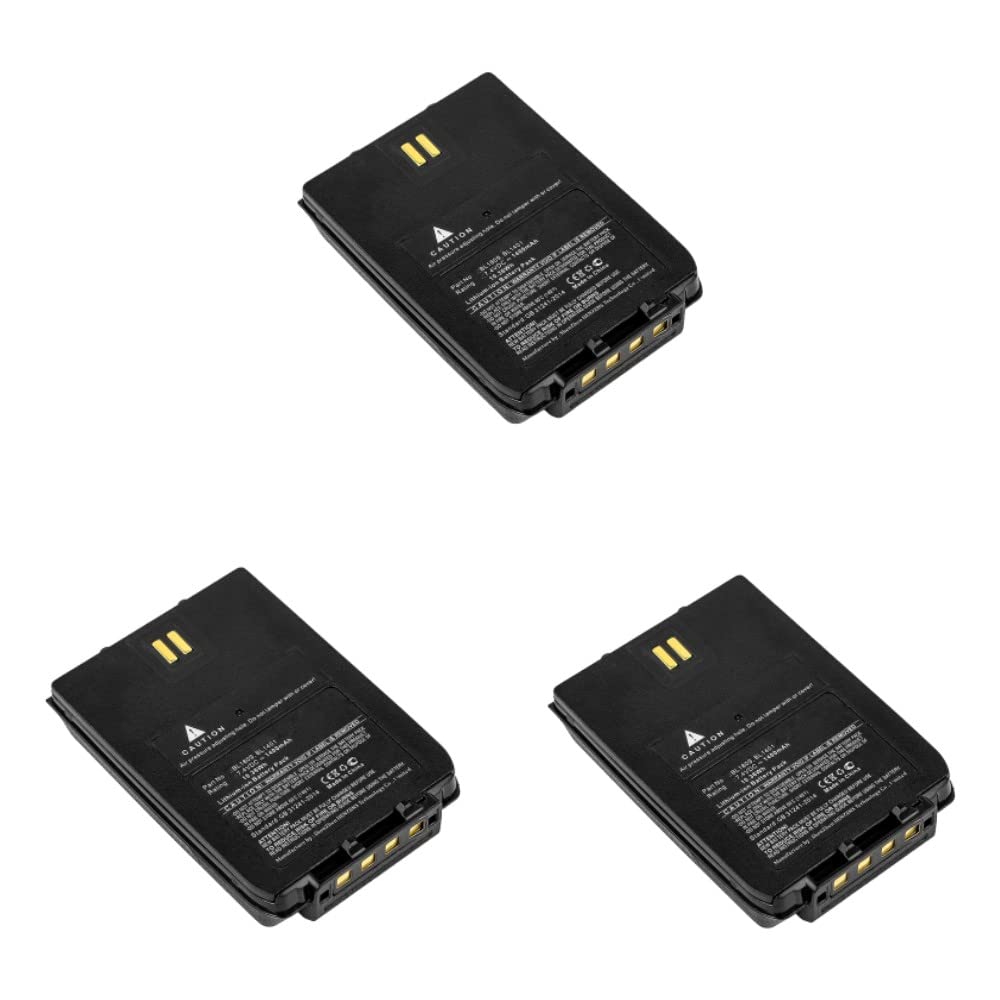 Synergy Digital 2-Way Radio Batteries - 3 Pack Li-ion 7.4V 1400mAh Replacement for HYT BL1401 Walkie Talkie | Compatible with HYT BL1401 Two-Way Radios | Perfect for Outdoor Adventures, Construction Sites & Emergency Communication