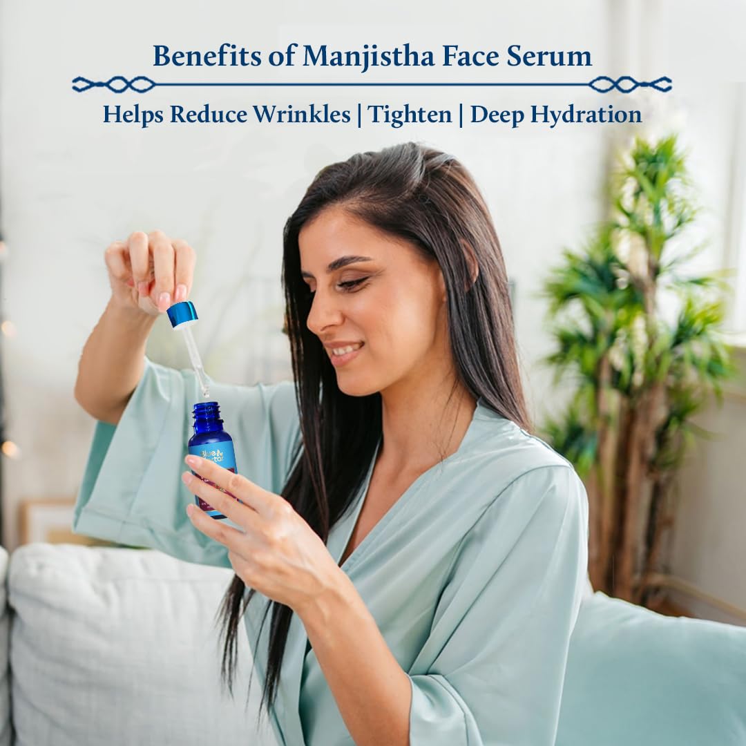 Blue Nectar Manjistha Vitamin C Face Serum for Anti-Wrinkle & Skin Firming (1 Fl Oz) + Kumkumadi Face Wash with Saffron for Women & Men (3.38 Fl Oz) – Brightening, Anti-Aging Skincare Routine for Day & Night Use