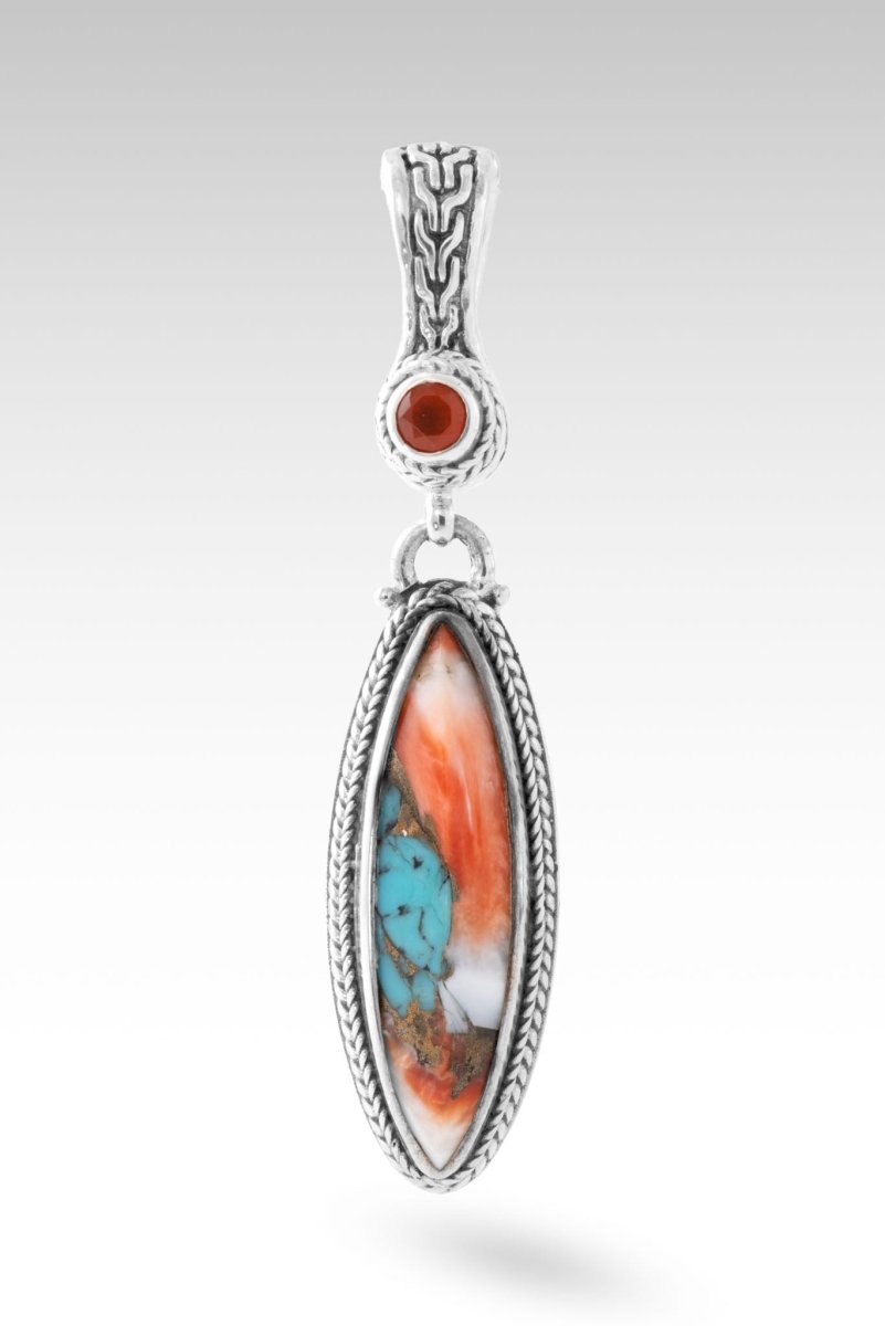 Strength in Weakness Pendant™ - Handmade Kingman Turquoise, Spiny Oyster & Carnelian Jewelry - Perfect for Spiritual Healing, Meditation & Meaningful Gifts
