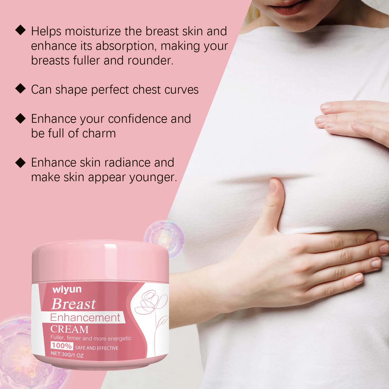 Natural Breast Enlargement Cream for Women - Firming & Lifting Enhancement Cream with Herbal Extracts (30g) | Safe & Effective Breast Growth Solution for Confidence & Intimacy