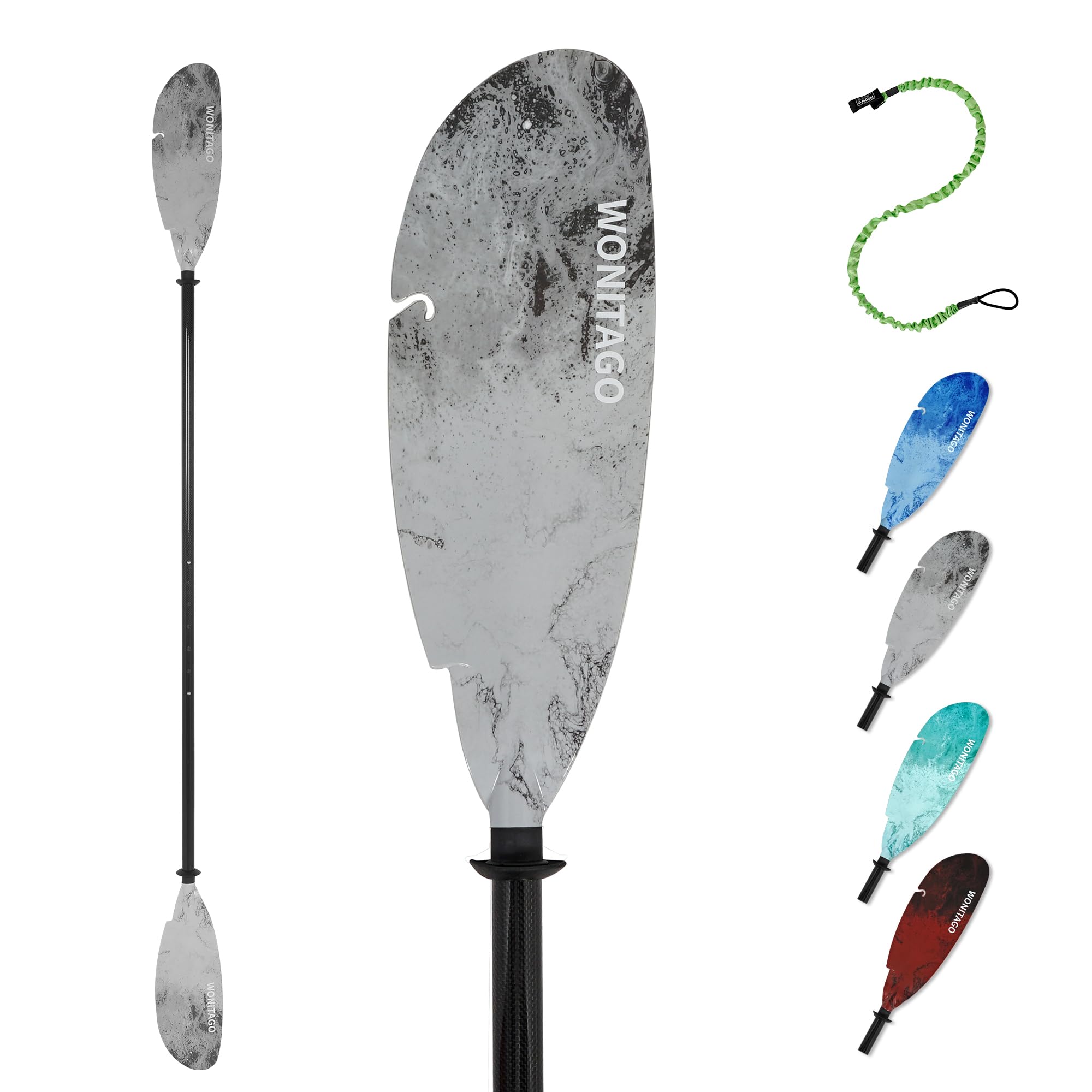 Adjustable Kayak Paddle with Carbon Fiber Shaft & PP Blade - 220-250cm Floating Lightweight Oars for Kayaking, Canoeing & Water Sports | Perfect for Recreational Paddling, Fishing & Outdoor Adventures