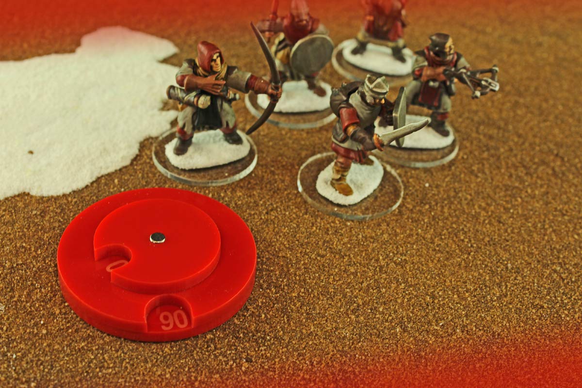 LITKO Circle Combat Dials - Wound & Health Tracker for Tabletop RPG Games, Life Counter for MTG, Collectible & Living Card Games (0-100 Red) - Perfect for Dungeons & Dragons, Magic: The Gathering & Warhammer Sessions