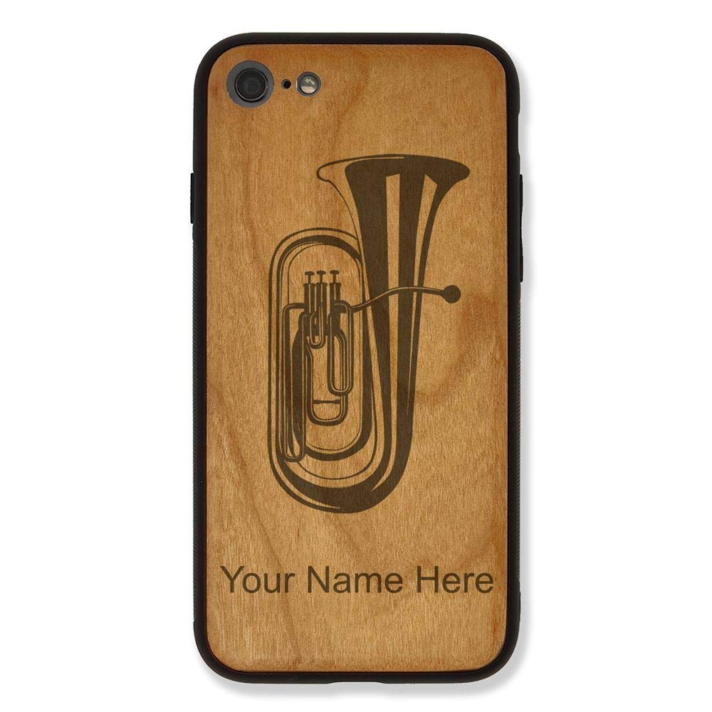 Premium Wooden Phone Case for iPhone 7 Plus & 8 Plus - Engravable Cherry Wood Cover with Shock Protection | Perfect Gift for Anniversary, Birthday & Business Events