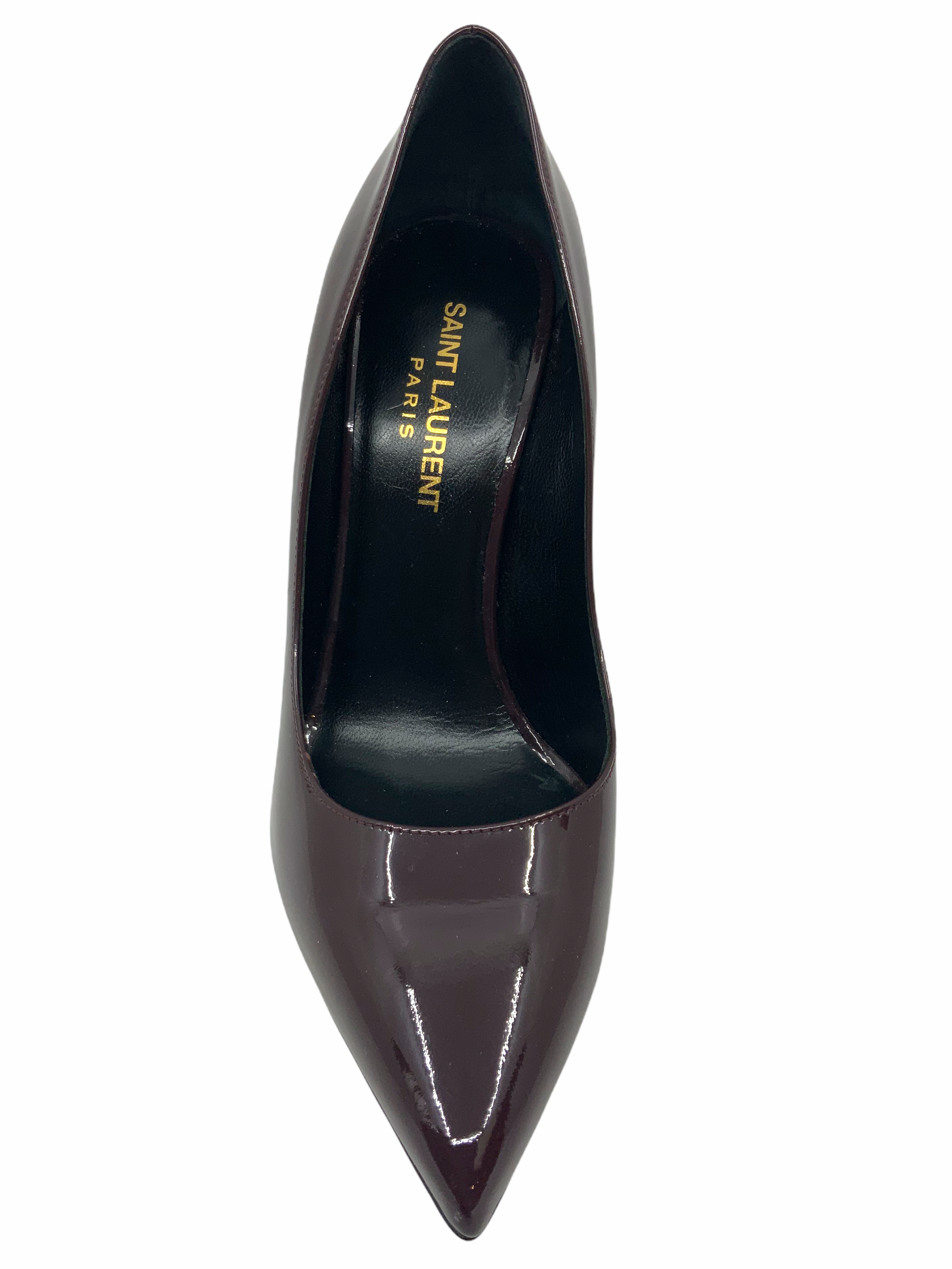 Saint Laurent Patent Leather Pointed Toe Pumps - Women's Size 7 (US) | Luxury High Heels for Evening Parties & Formal Events