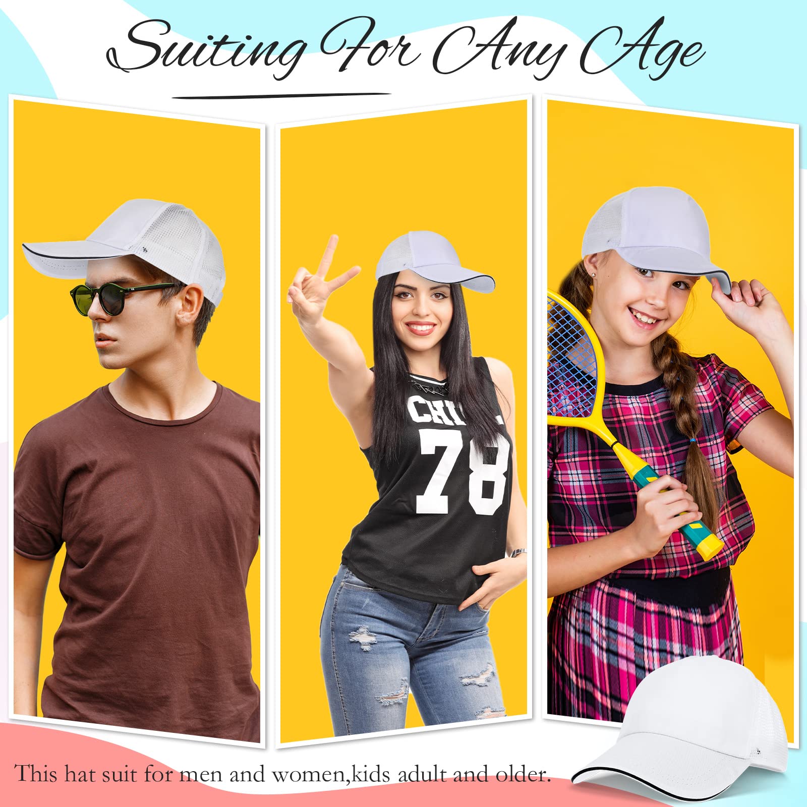 50 Pcs Bulk Blank Sublimation Trucker Hats - Adjustable Snapback Baseball Caps for Men & Women | Customizable Unisex Hats for Sports, Events & Promotions