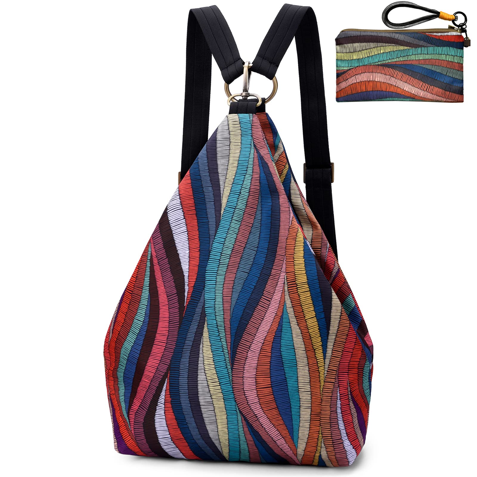Black Butterfly Premium Bohemian Style Backpack for Women - Fashionable Casual Daypack & Small Purse (Multicolor Plus) - Perfect for Travel, Work, and Everyday Use