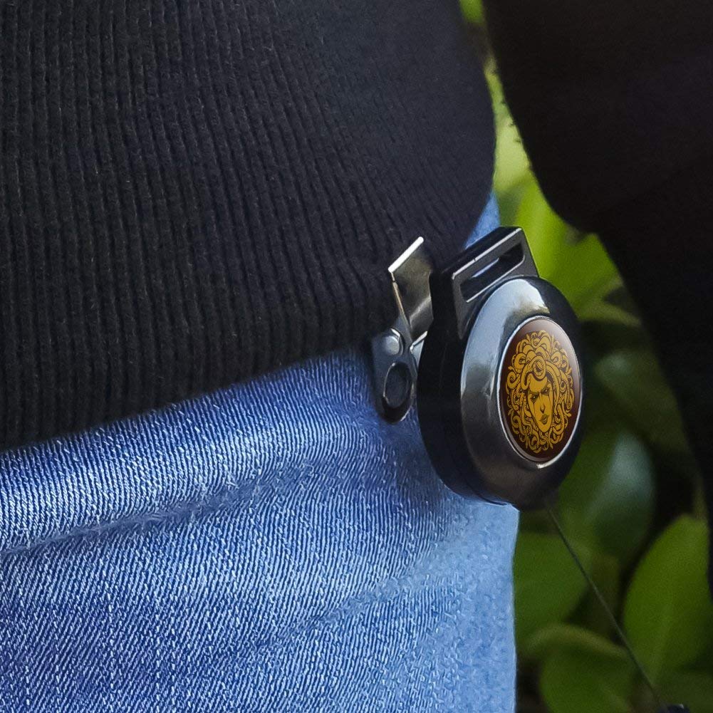 Medusa Gorgon Head Snake Design Retractable Badge Reel - Stylish ID Card Holder for Nurses, Teachers & Office Professionals