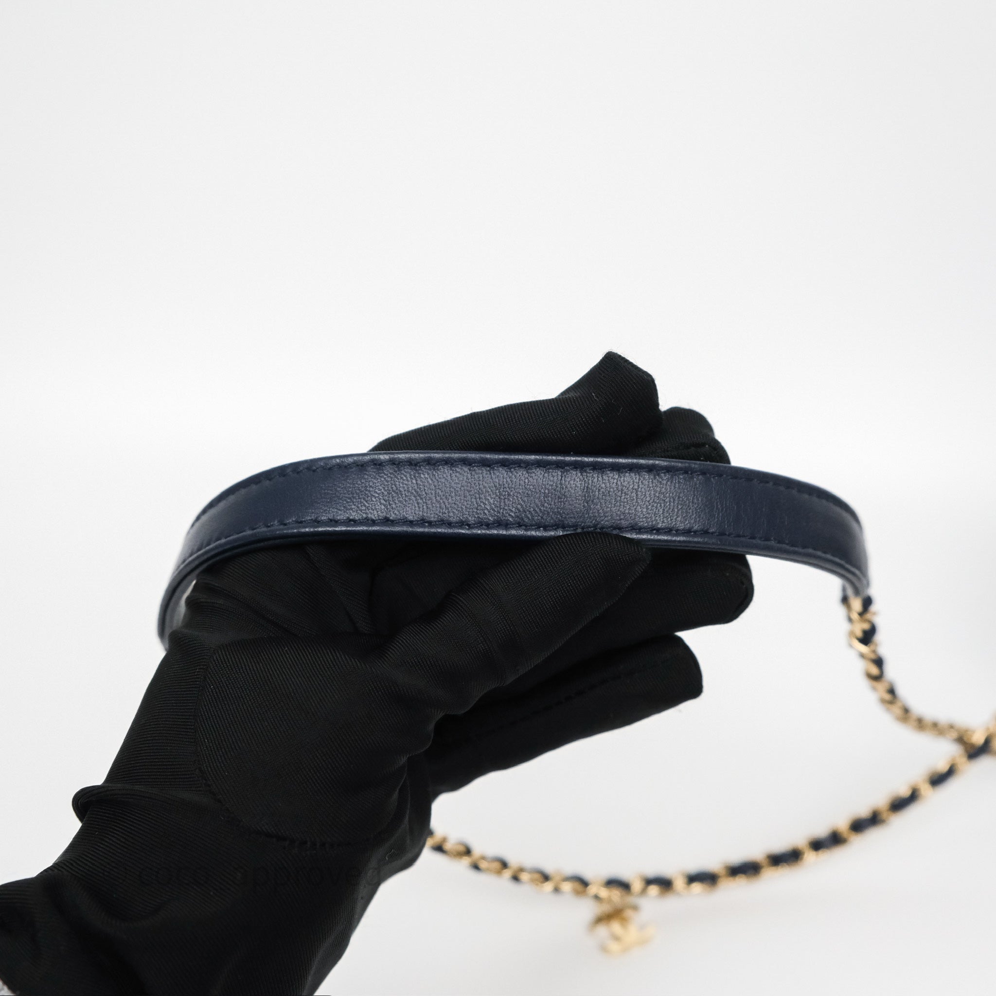 Chanel CC Mania Flap Bag in Navy Lambskin Leather with Gold Hardware - Luxury Crossbody Purse for Women, Perfect for Evening Events & Date Nights