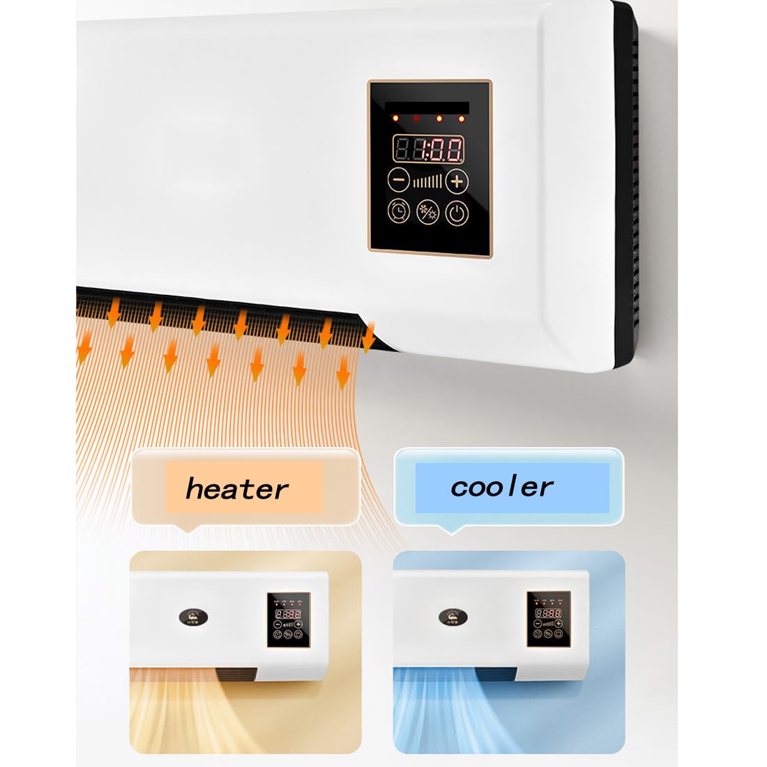 Split Max Portable Air Conditioner & Heater 2-in-1 - 8000 BTU Wall Mount Mini AC Unit with Remote - White - Perfect for Bedroom, Office & Small Spaces Cooling & Heating