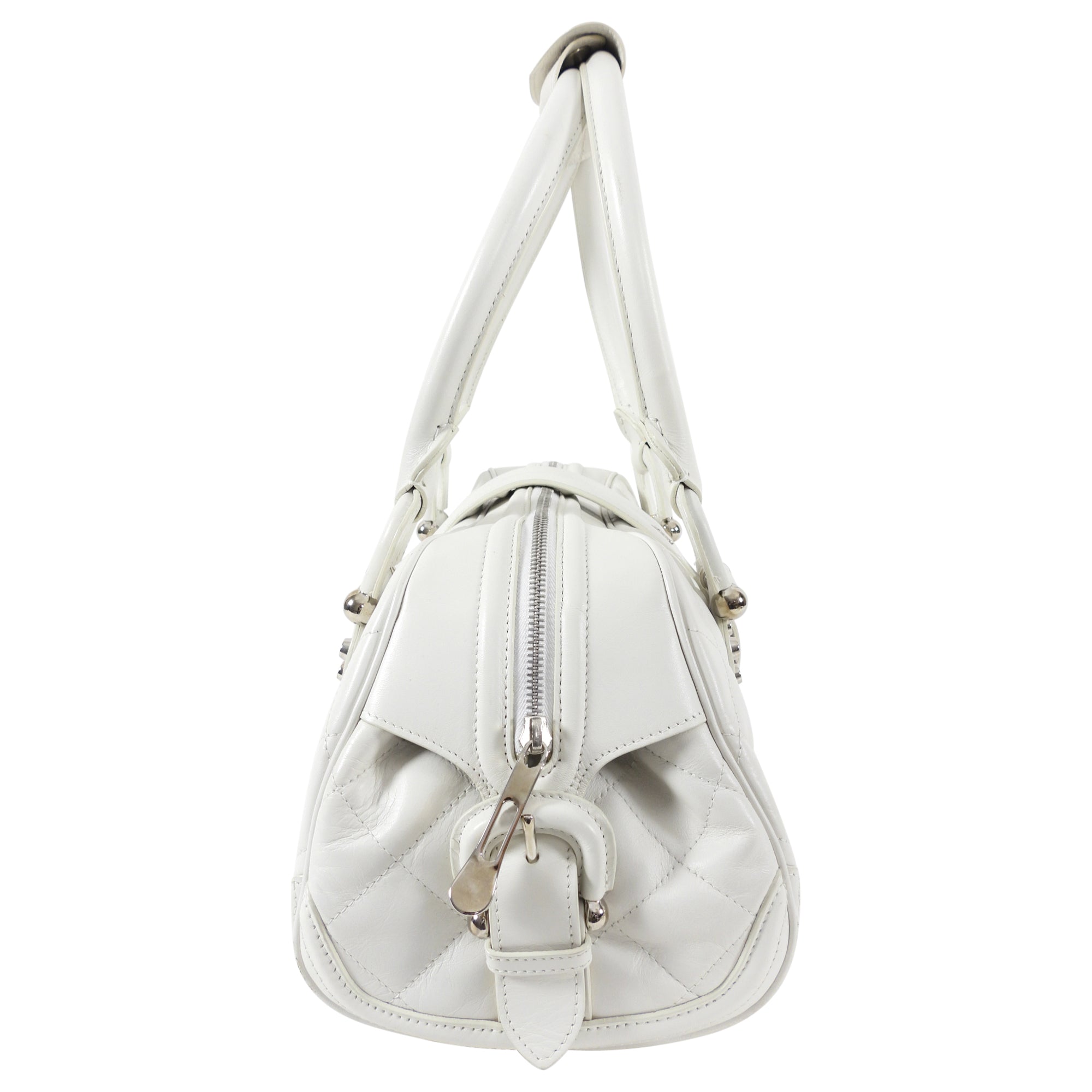 Burberry Prorsum White Leather Shoulder Bag | Luxury Designer Handbag for Women | Perfect for Work, Travel & Evening Events