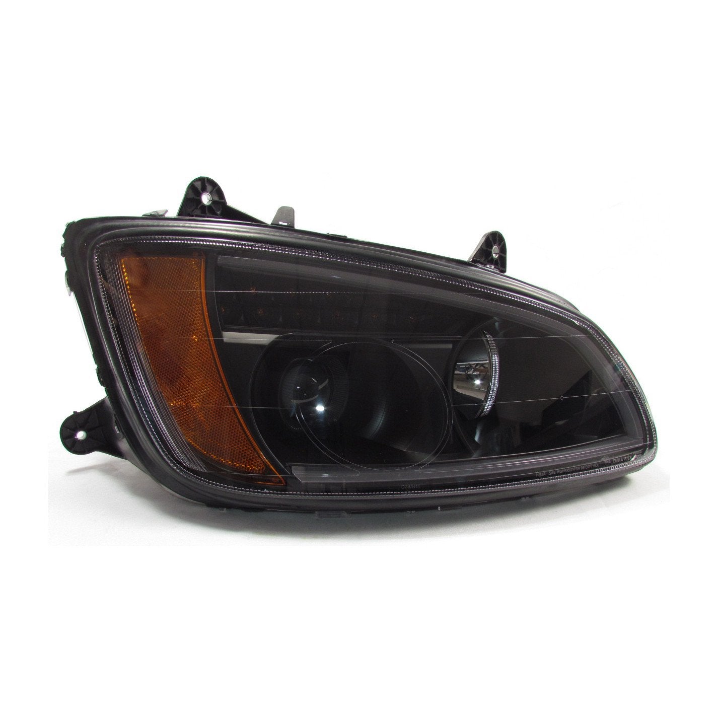 Kenworth T660 Black LED Projector Headlights with LED Bar Set - Left & Right Side for Enhanced Night Driving & Off-Road Visibility