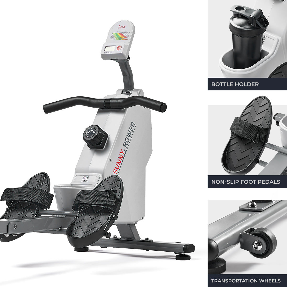 Smart Compact Magnetic Rowing Machine for Home Gym - Foldable Rower with LCD Display for Full Body Workout | Perfect for Small Spaces & Apartment Fitness