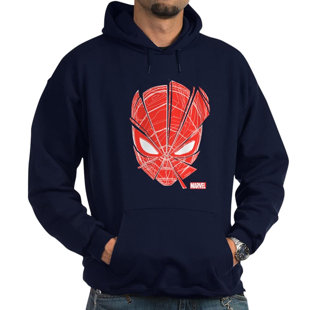 Spider-Man Red Mask Hoodie Sweatshirt - Dark Marvel Superhero Costume for Cosplay & Halloween