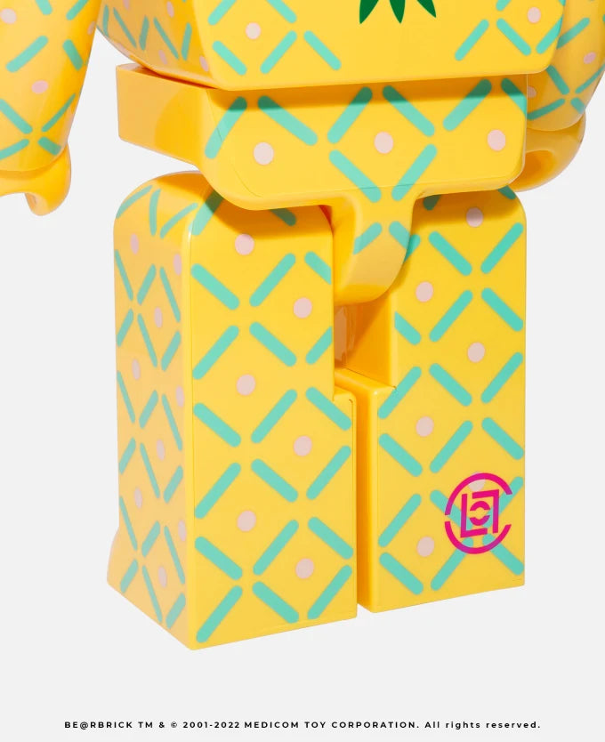 MEDICOM TOY BEARBRICK Clot x Pineapple 100% & 400% BE@RBRICK Collectible Vinyl Art Figure - Perfect for Home Decoration, Gift Giving, and Pop Culture Enthusiasts