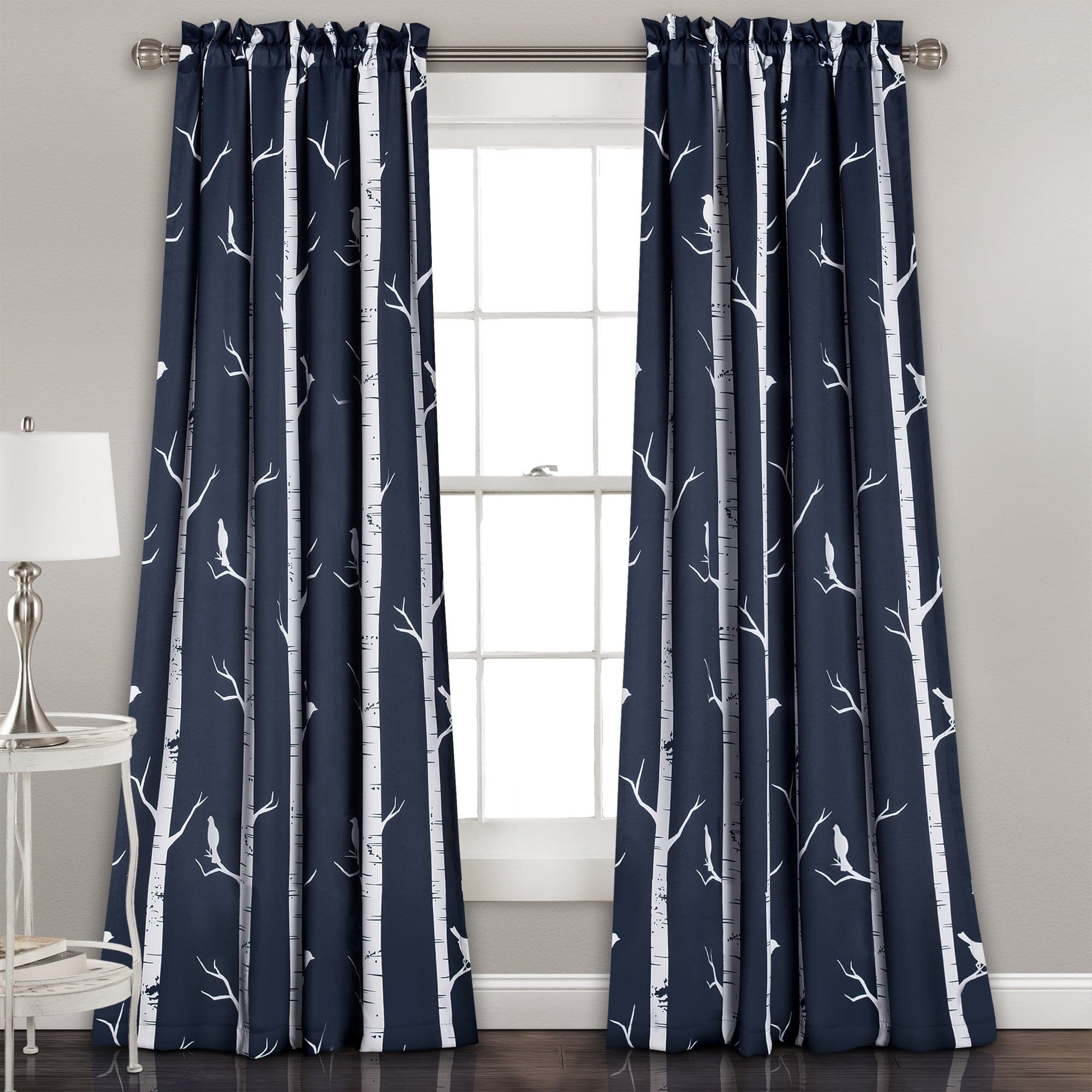 Bird on the Tree Light Filtering Window Curtain Set - Nature Inspired Sheer Drapes for Living Room & Bedroom - Perfect for Home Decor & Sun Protection