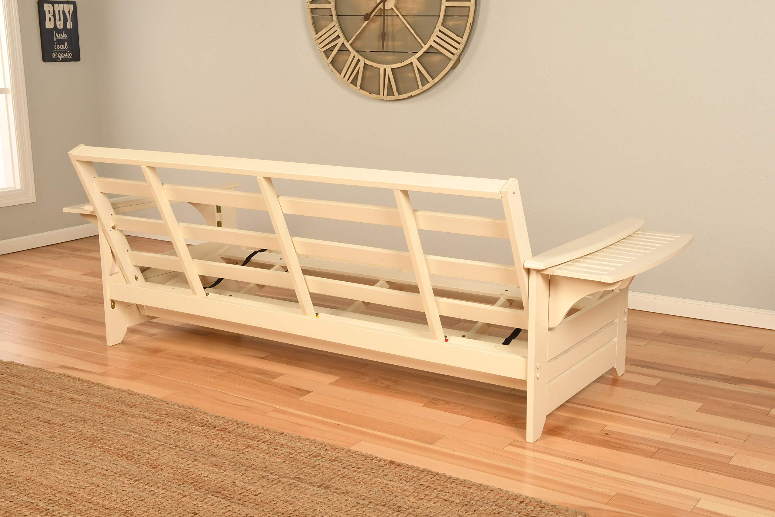 Kodiak Furniture Futon Set - Convertible Sofa Bed, White - Perfect for Small Spaces, Guest Rooms & Apartments