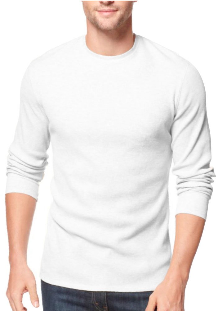 Premium Men's Waffle Thermal Long Sleeve Crewneck Shirt - Heavy & Medium Weight Winter Base Layer for Outdoor Activities, Hiking & Cold Weather