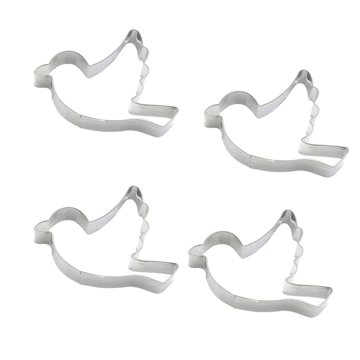 4-Piece Stainless Steel Cake Baking Molds Set - Fondant & Dessert Molds for Professional Baking, DIY Cakes, Cupcakes, and Pastry Making