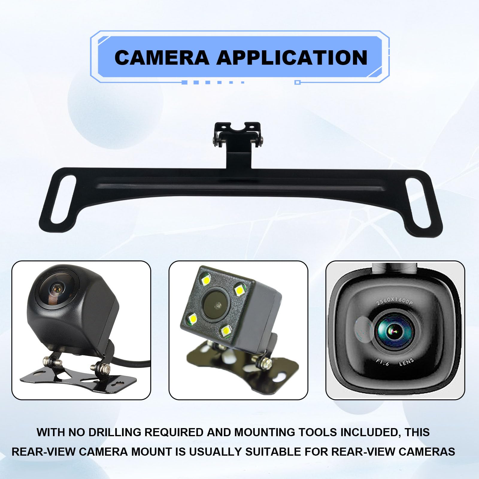 Universal Car Rear View Camera License Plate Bracket - Waterproof Backup Camera Mount Kit for Easy Installation | Perfect for Parking, Reversing & Night Driving Safety