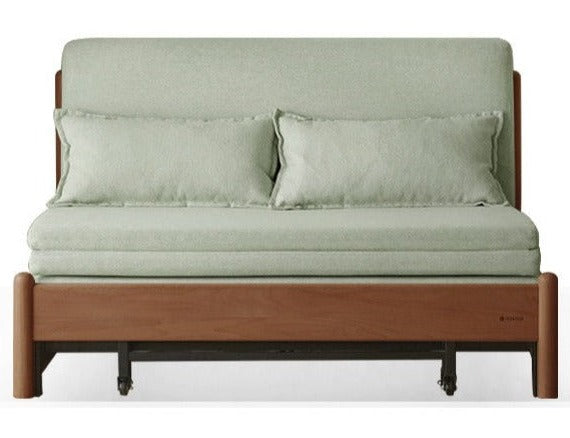 Solid Beech Wood Sofa Bed - Convertible Sleeper Sofa for Small Spaces, Guest Room & Living Room - Comfortable & Space-Saving Furniture