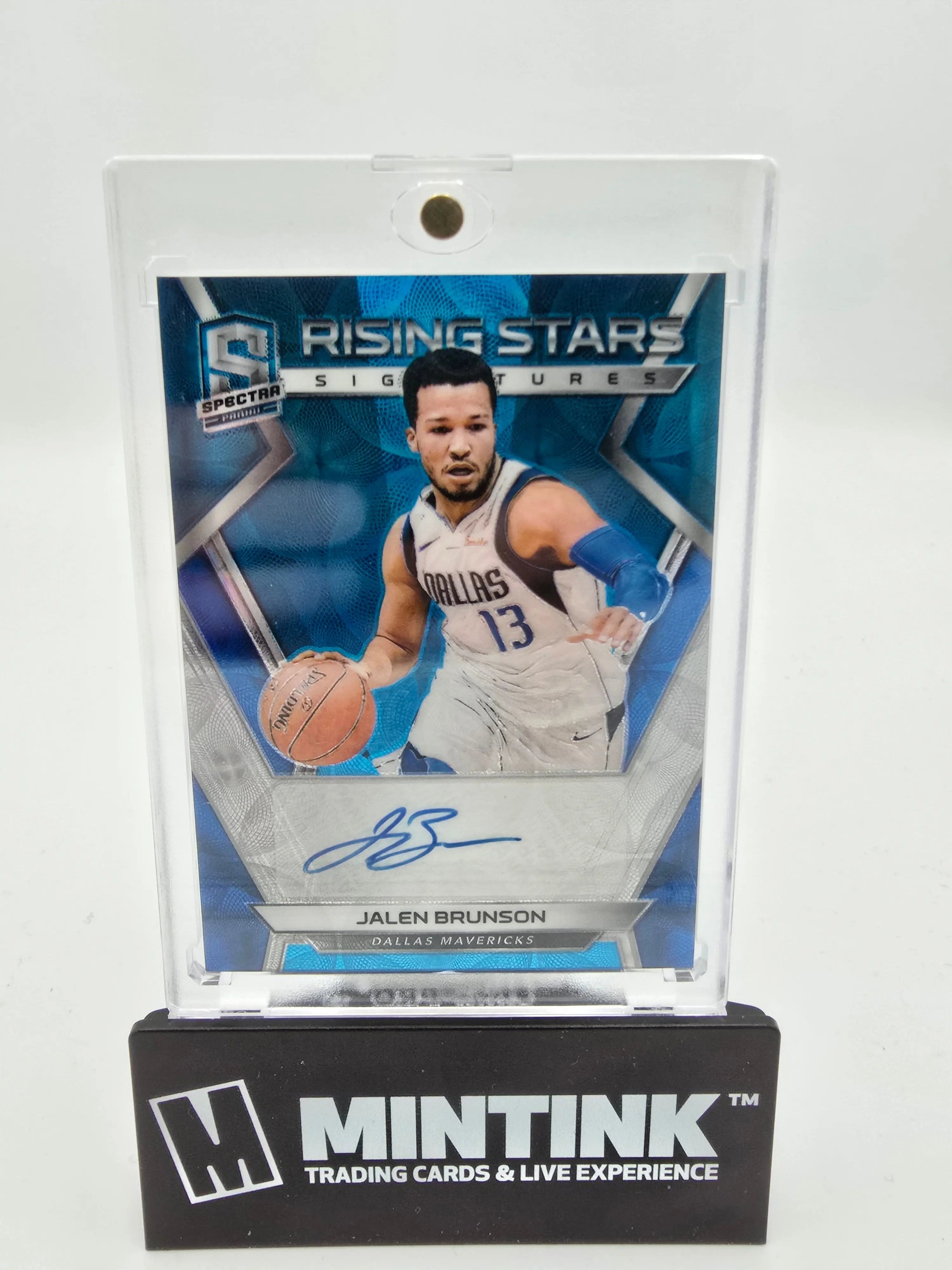 2018-19 Panini Spectra Jalen Brunson Rising Stars Blue Signatures Auto /60 - NBA Basketball Trading Card for Collectors & Fans - Perfect for Display, Investment & Memorabilia