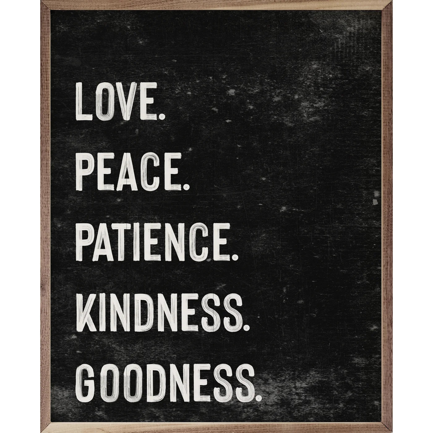 Love Peace Patience Kindness Goodness Wood Framed Wall Art Print - Inspirational Home Decor for Living Room, Bedroom & Office