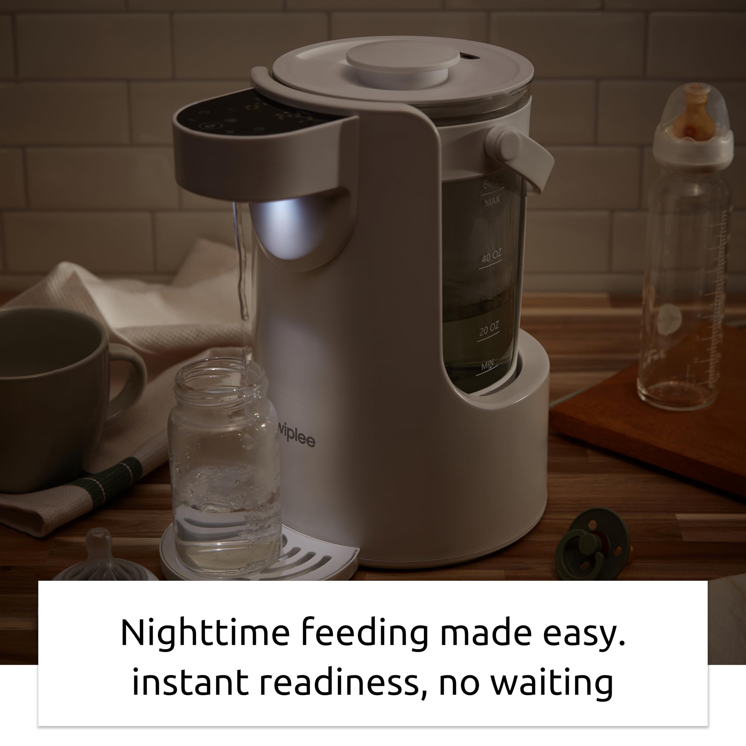 Smart Instant Hot Water Dispenser for Baby Formula - 2L Detachable Glass Tank, 24/7 Keep Warm, Baby Bottle Warmer & Water Warmer (Pink) - Perfect for Nursery, Kitchen & Travel Use
