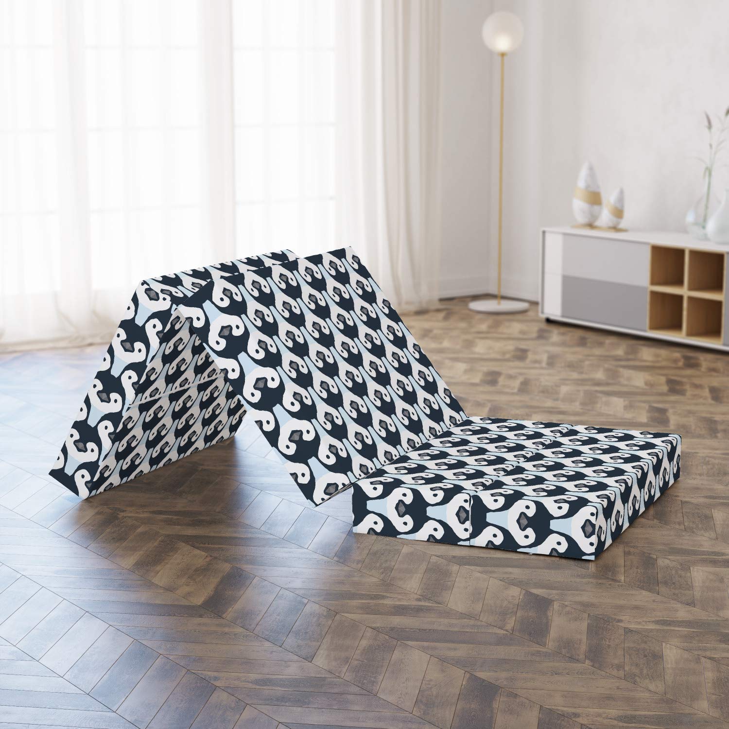 Ambesonne Penguin Foldable Mattress - Birds Face Pattern, 74.8