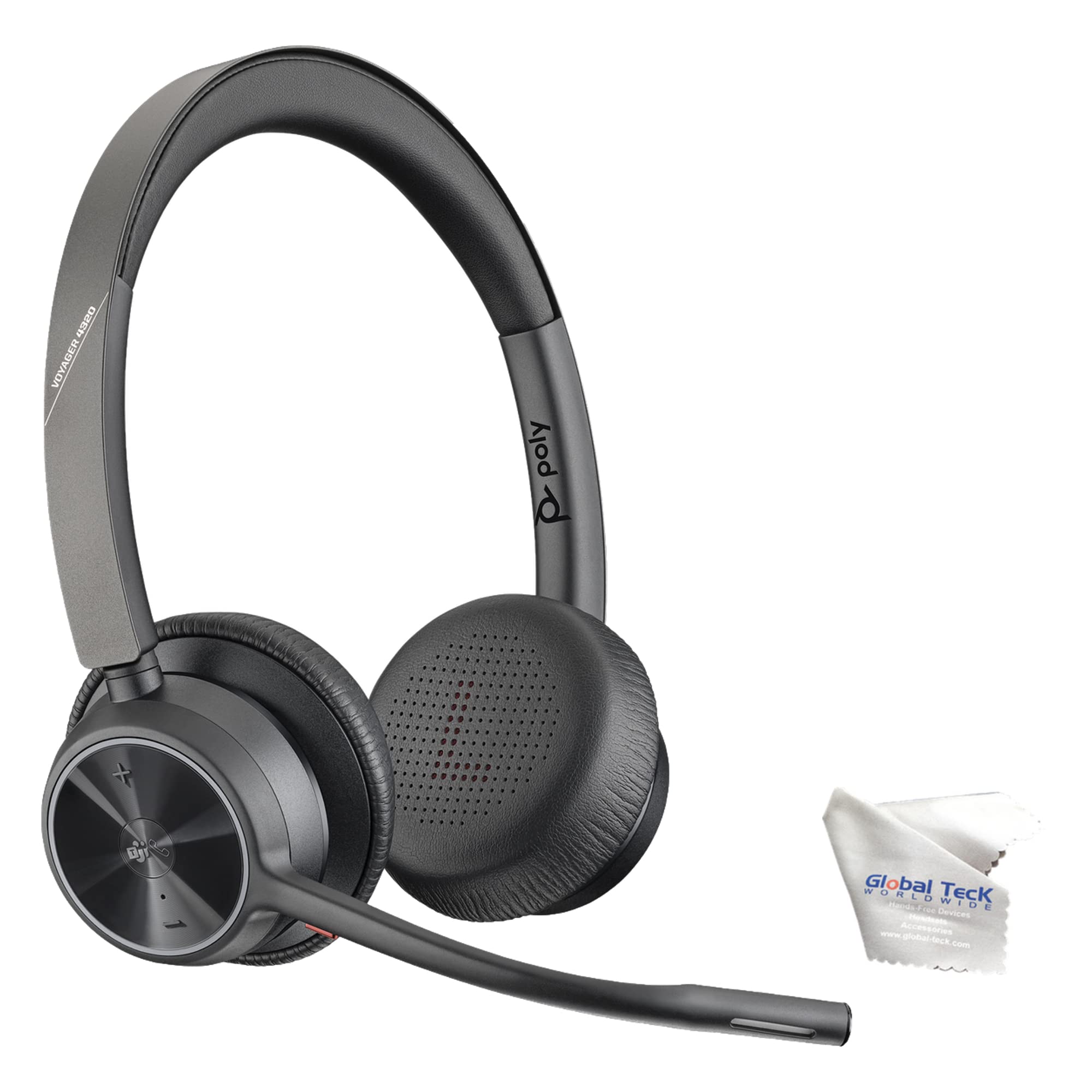 Poly Voyager 4320 UC Wireless Bluetooth Headset with USB-A (Teams Certified) - Noise Cancelling Office Headphones for PC, Mac, Desk Phone - Compatible with Zoom, RingCentral, Microsoft Teams - Perfect for Remote Work, Call Centers & Video Conferencing