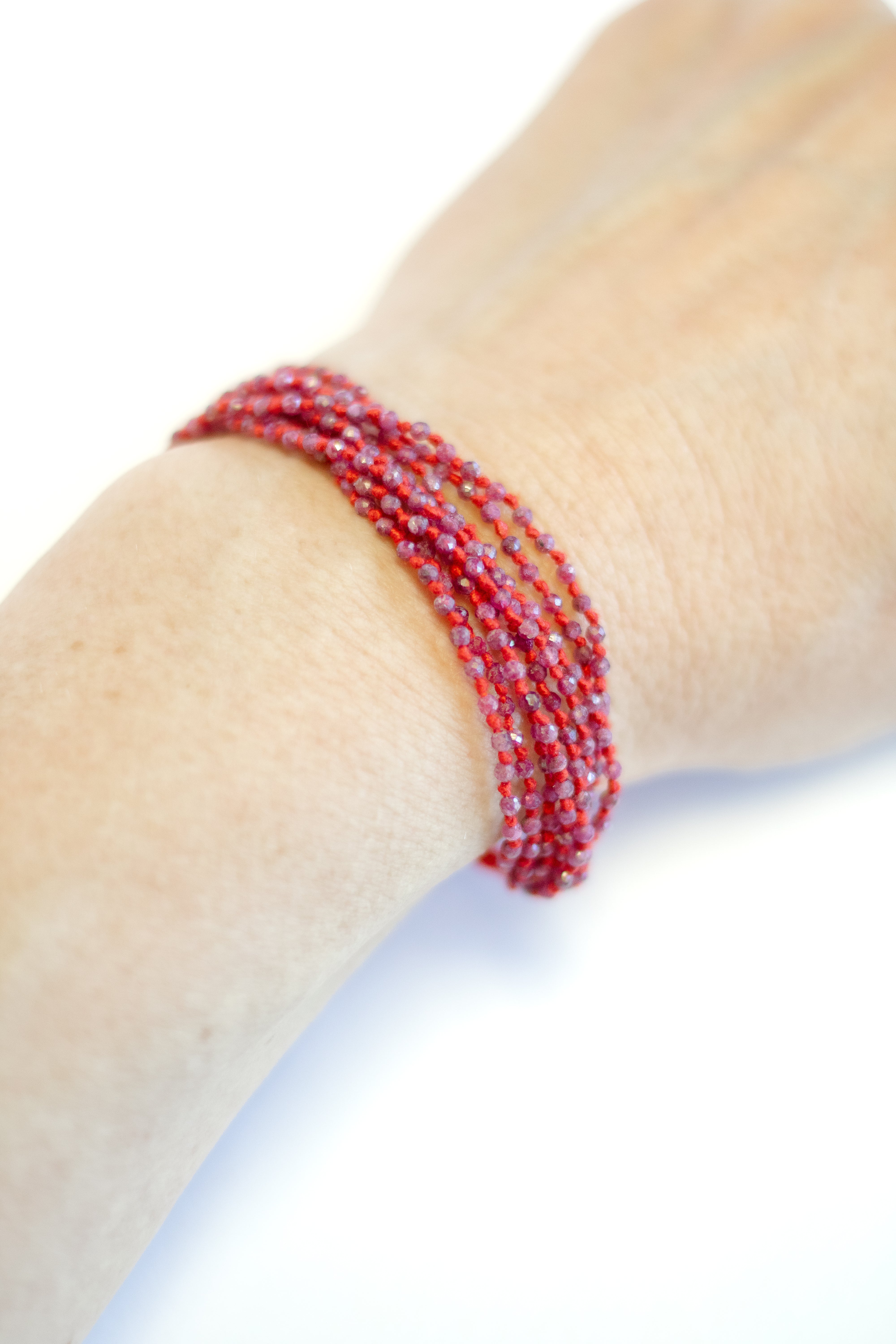 Art of Ceremony Ruby 9 Strand Bracelet - Genuine Gemstone Beaded Stretch Bracelet for Women | Perfect for Yoga, Meditation & Spiritual Healing
