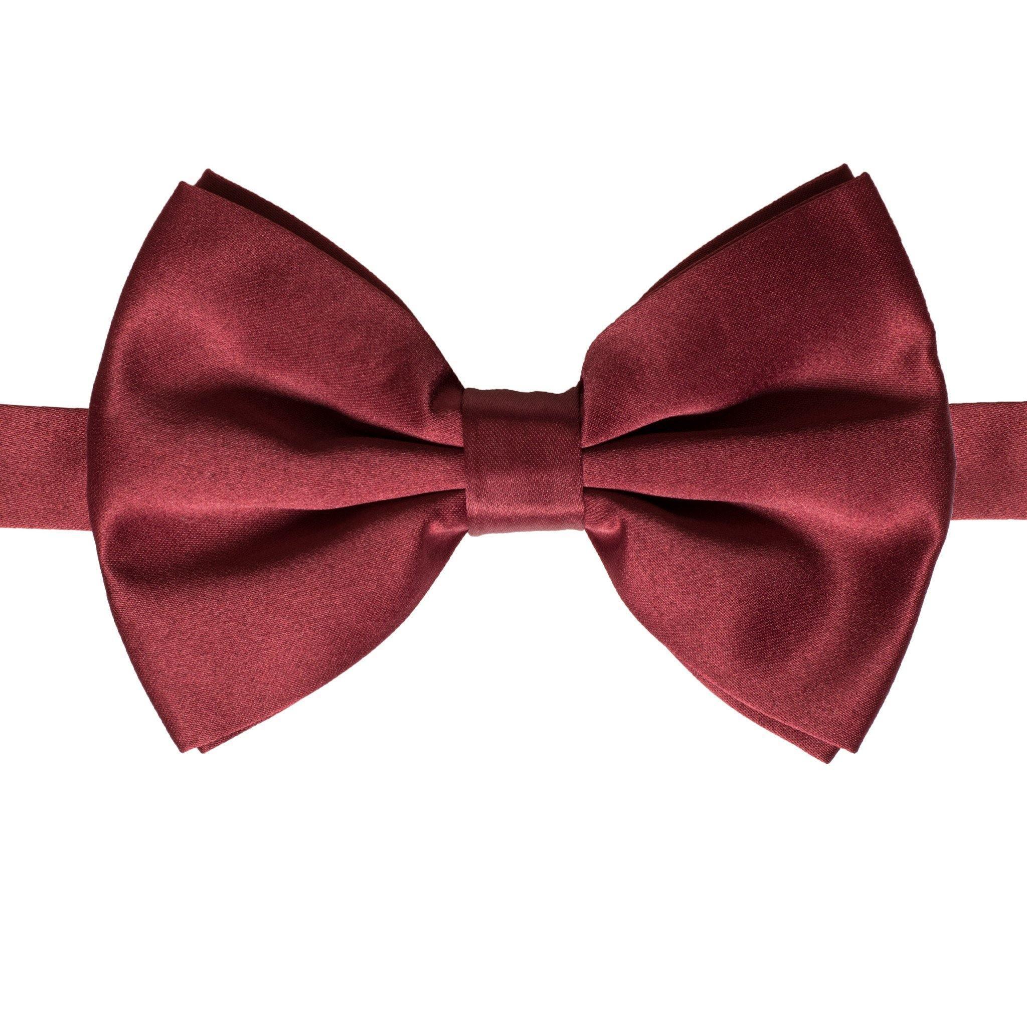 Axis Burgundy Adjustable Satin Bow Tie for Men - Formal Wedding, Prom, Tuxedo & Business Attire Accessories