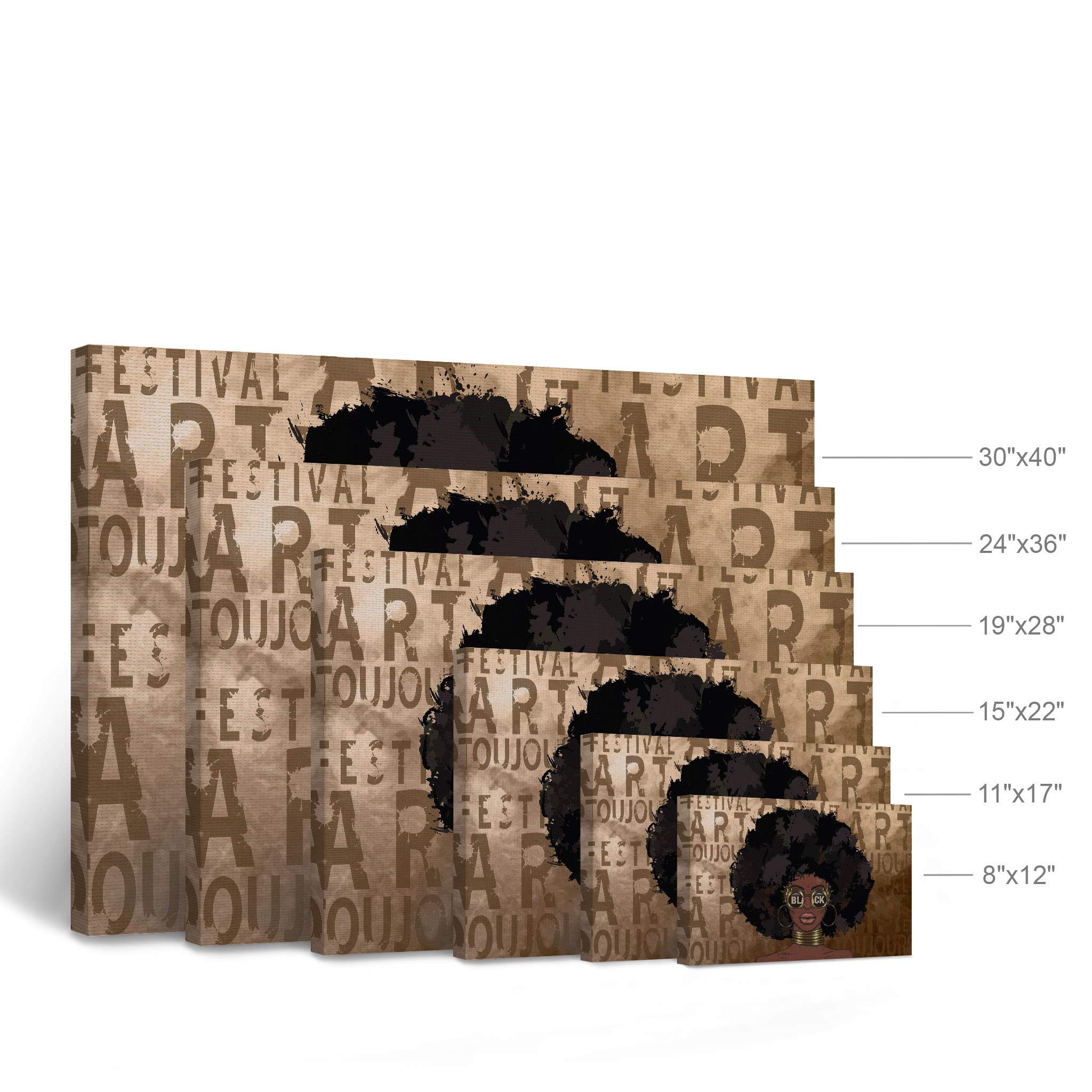 African American Wall Art Canvas Prints - Black Art Decor, Pop Art & African Pictures for Home & Office - 15x22 Inches - Perfect for Living Room, Bedroom & Office Decor