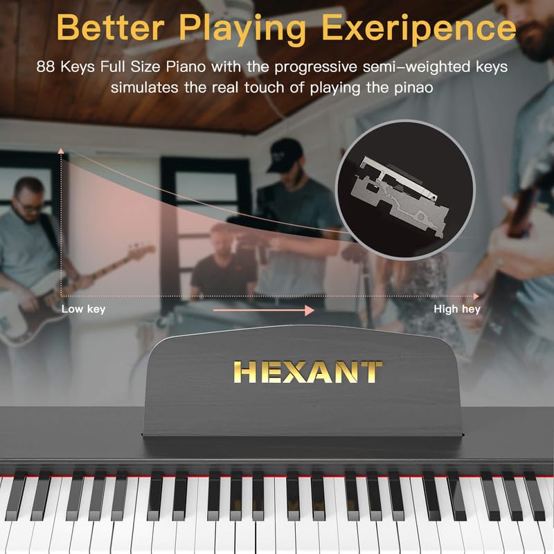 88-Key Digital Piano Keyboard for Adults & Beginners - Home & Studio Use