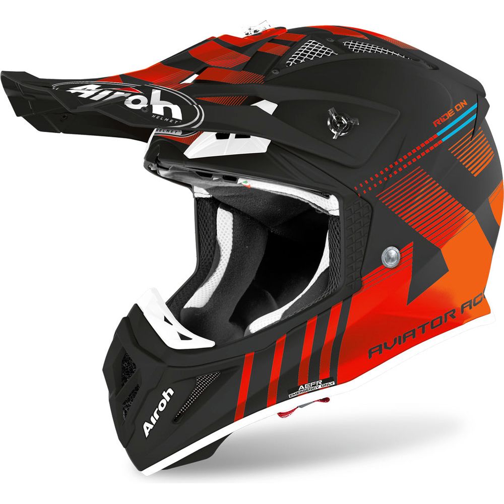 Airoh Aviator Ace Nemesi Motorcycle Helmet - Matte Orange - DOT & ECE Certified for Street & Racing - Lightweight & Comfortable for Long Rides