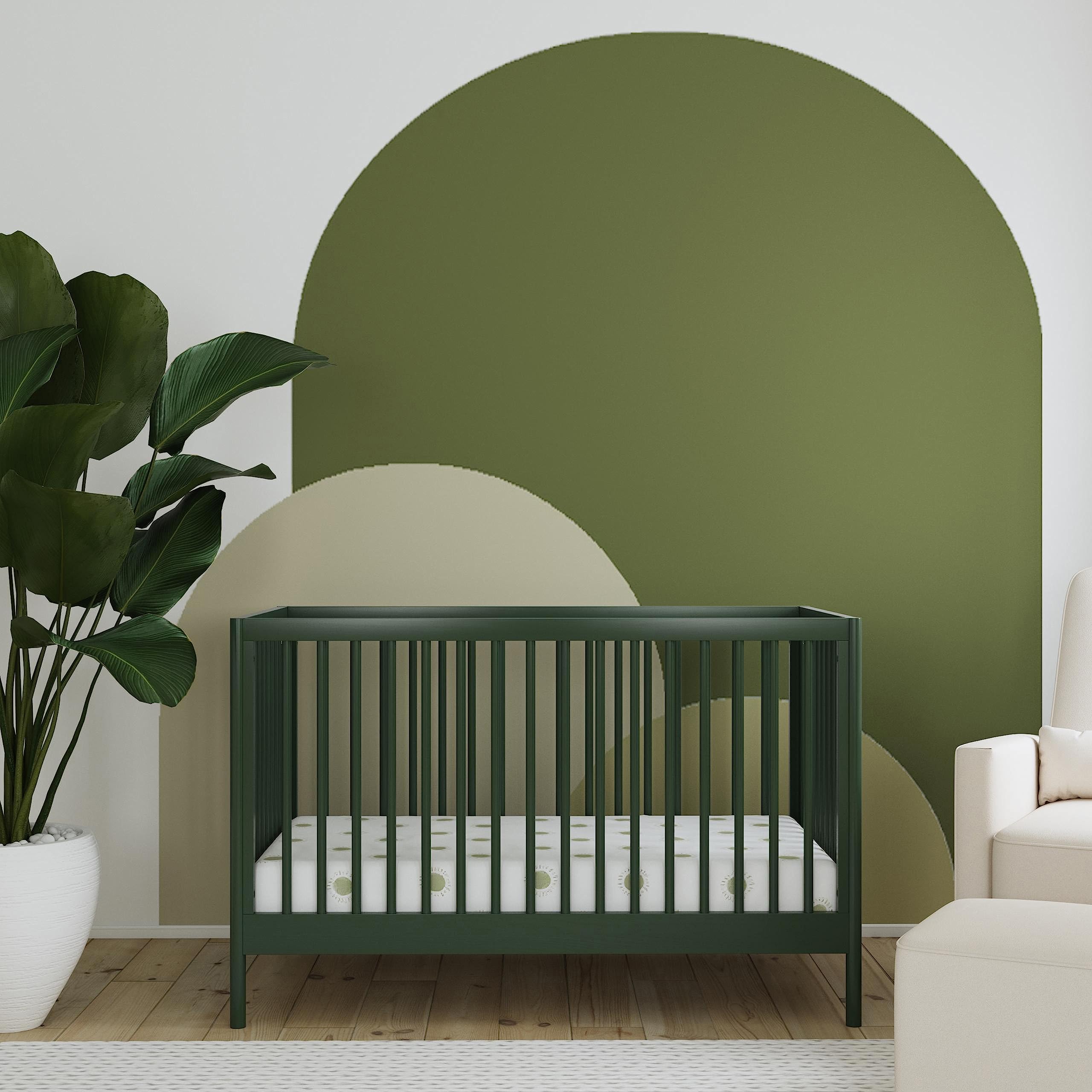 DaVinci Birdie 3-in-1 Convertible Baby Crib to Toddler Bed & Daybed - GREENGUARD Gold Certified, 4 Adjustable Mattress Heights, Durable & Easy Assembly - Forest Green | Nursery, Bedroom & Guest Room Use