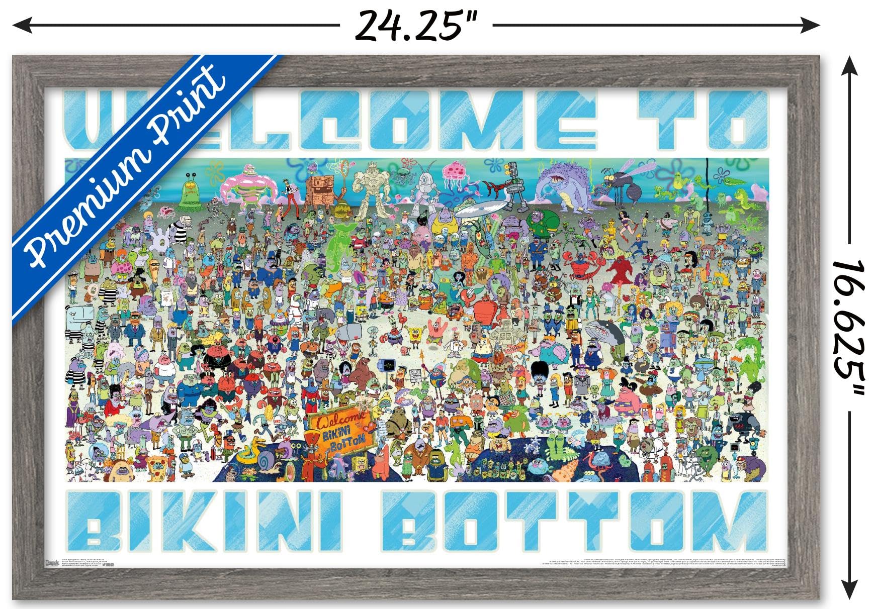 Trends International Nickelodeon SpongeBob SquarePants - Every Character Ever 19 Wall Poster, 14.725