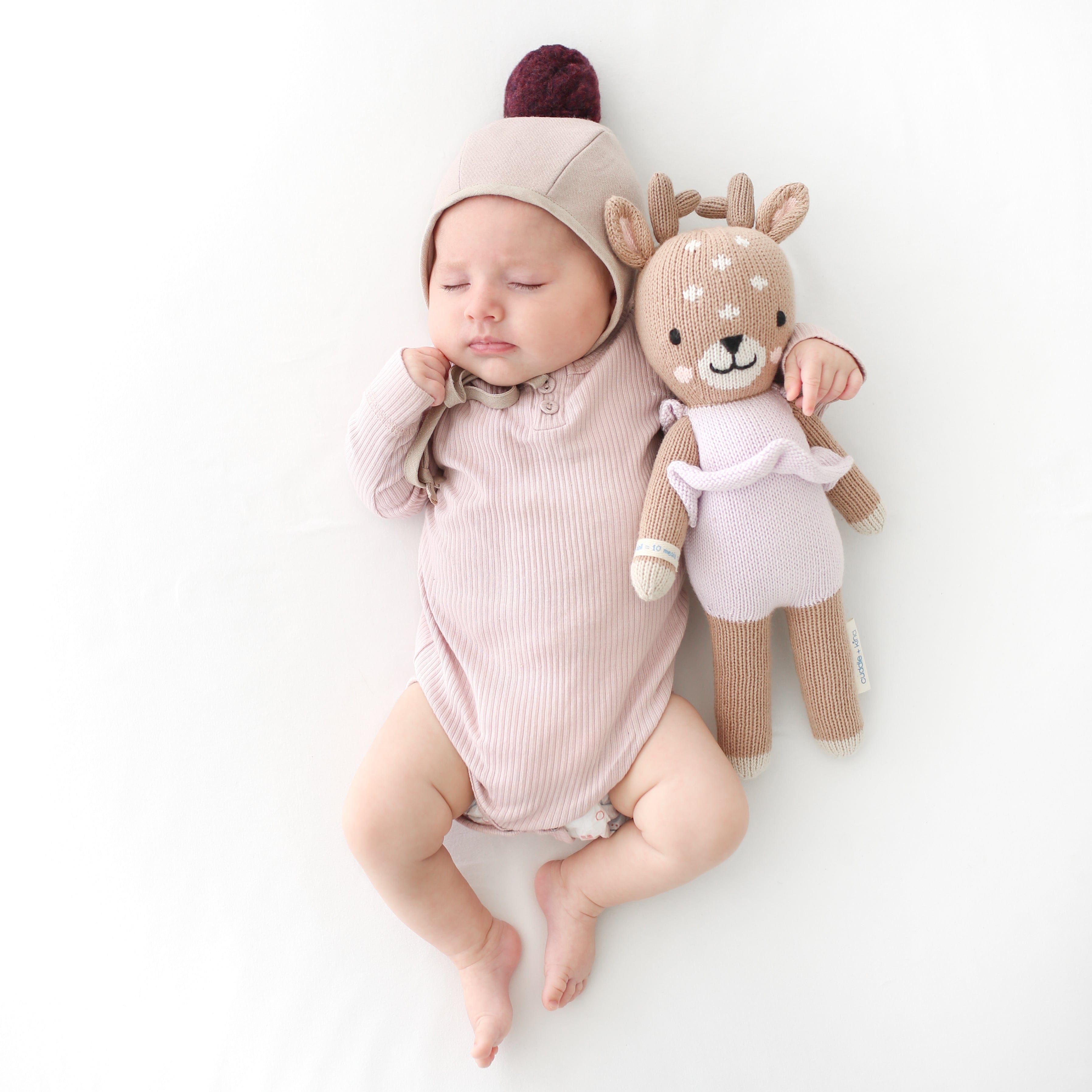 Cuddle+Kind Violet the Fawn Plush Toy - Soft & Huggable Stuffed Animal for Kids & Toddlers - Perfect for Cuddling, Gifts, and Nursery Decor